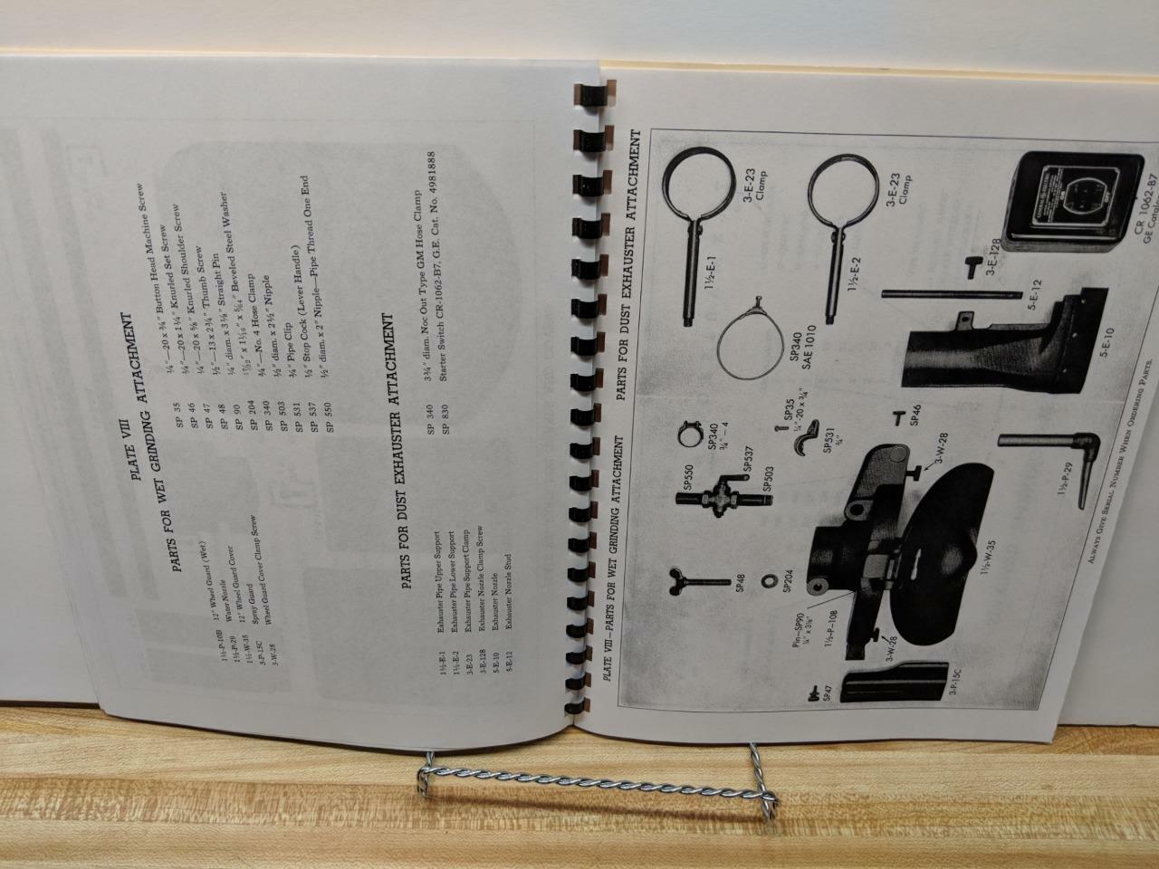 Landis No. 1 1/2 Surface Grinder Parts List Manual