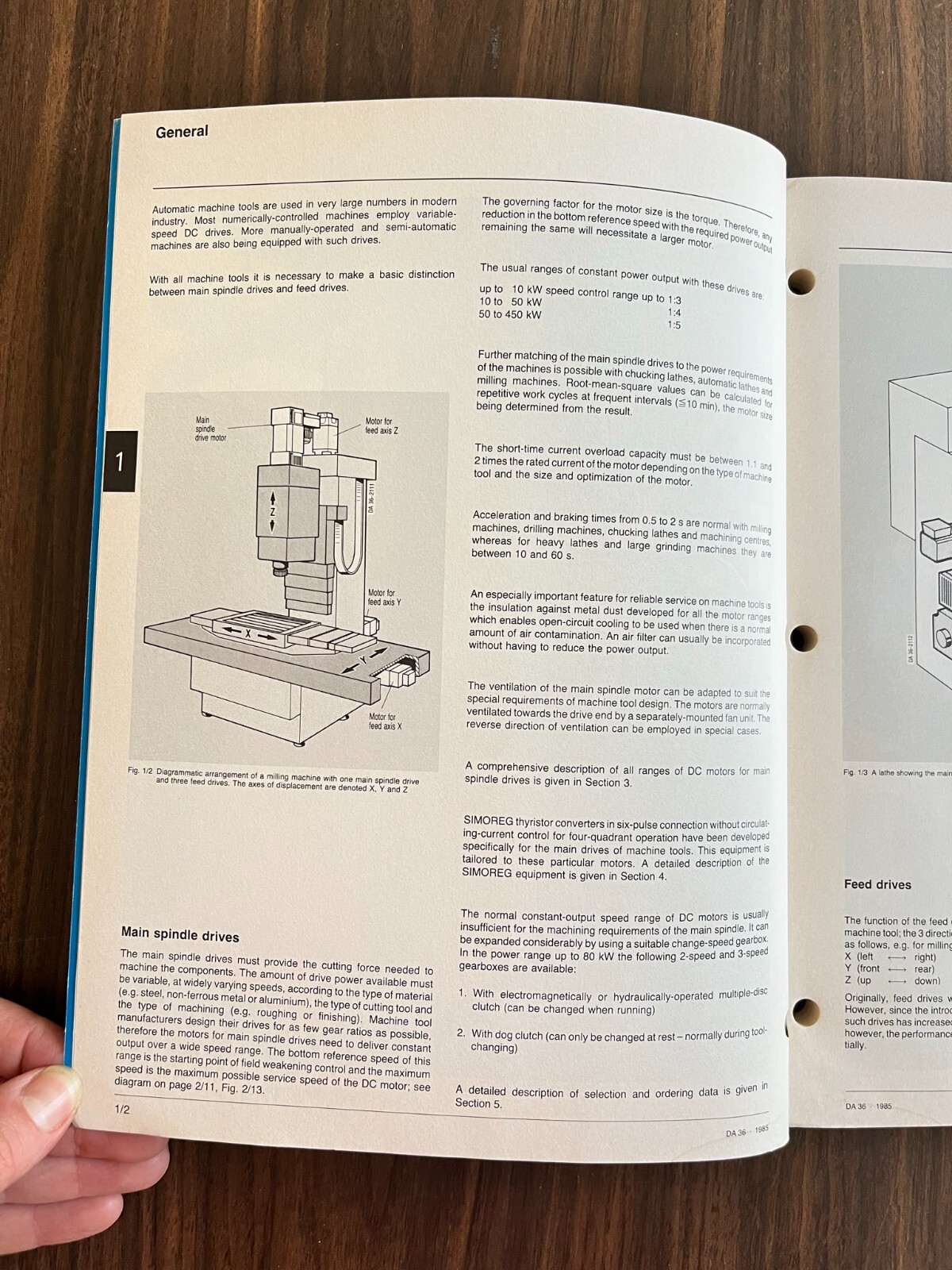 Gen. Numeric DC Main Spindle Drives & Mech. Trans. Elements DA36 Vol 1 Sects 1-5
