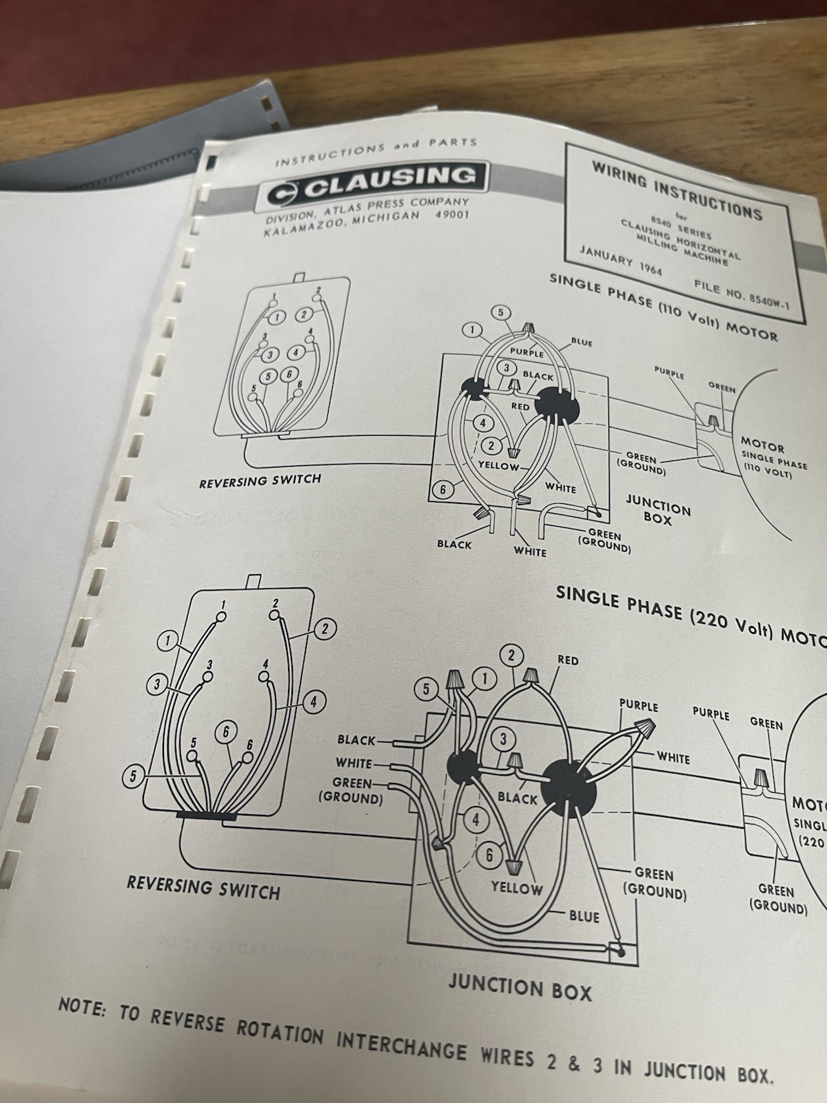 Clausing Horizontal Milling Machines operating Instructions