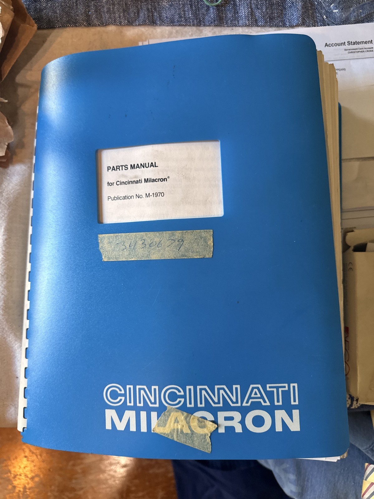 Cincinnati Milacron Manual Schematics Mechanical Drawings fold out # M-1970