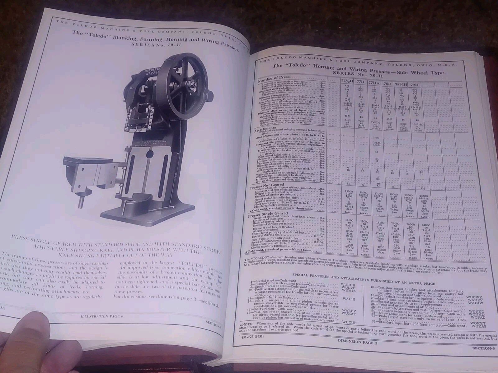 OLD Toledo Ohio Machine & Tool Catalog Book Presses Machinery Dies SHEET METAL