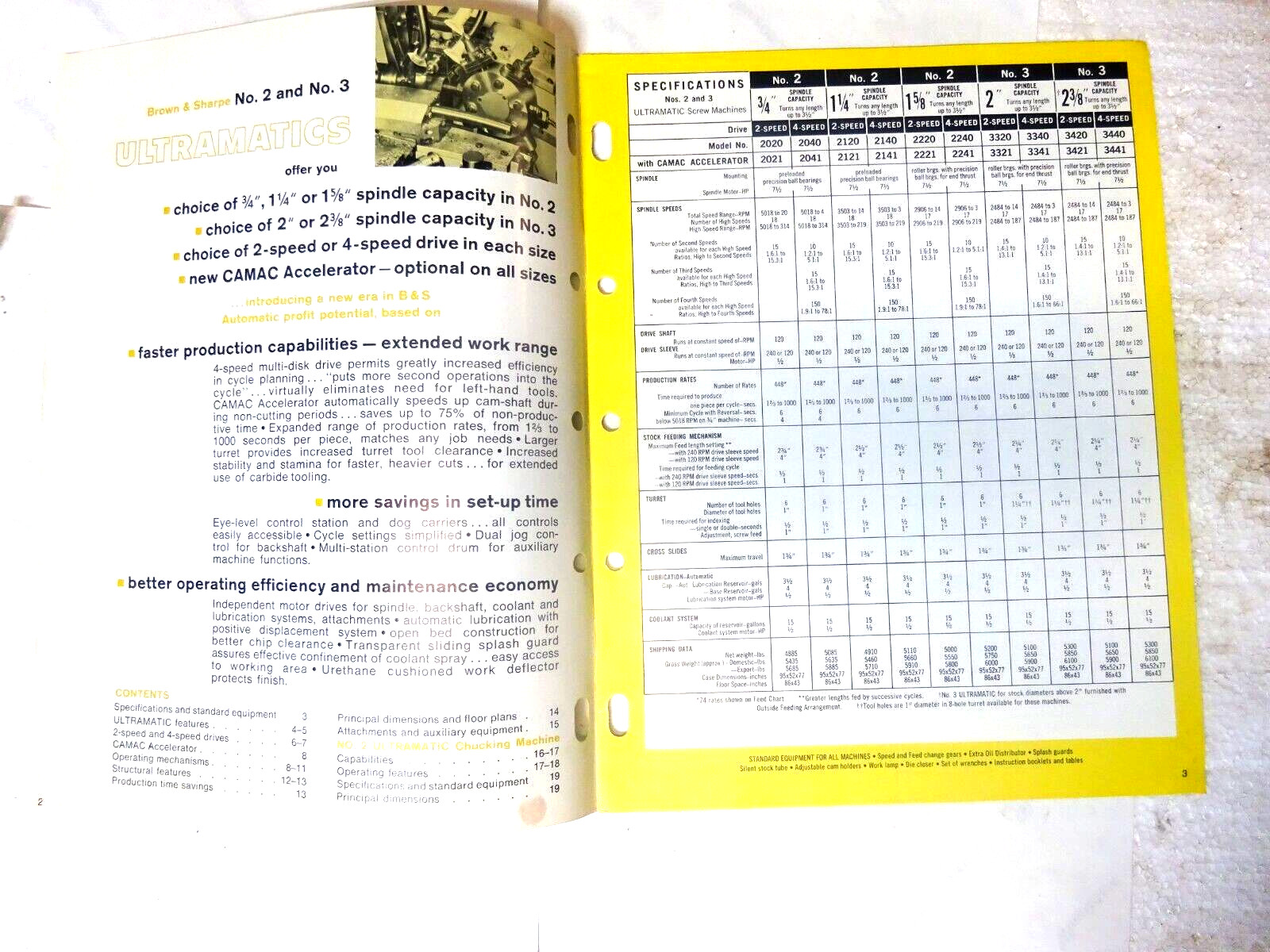 Brown & Sharpe 20 page Booklet on #2 & #3 Ultramatic Screw Machines