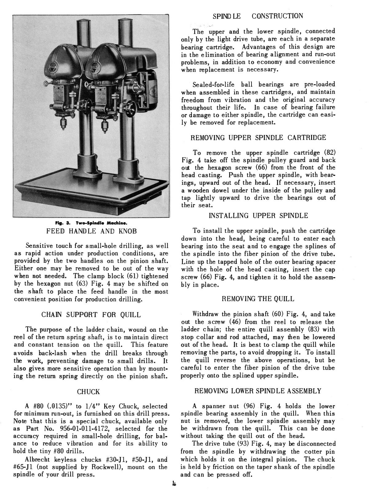 Rockwell Delta 14″ Super Hi Sensitive Drill Press Op & Parts List Manual #1907