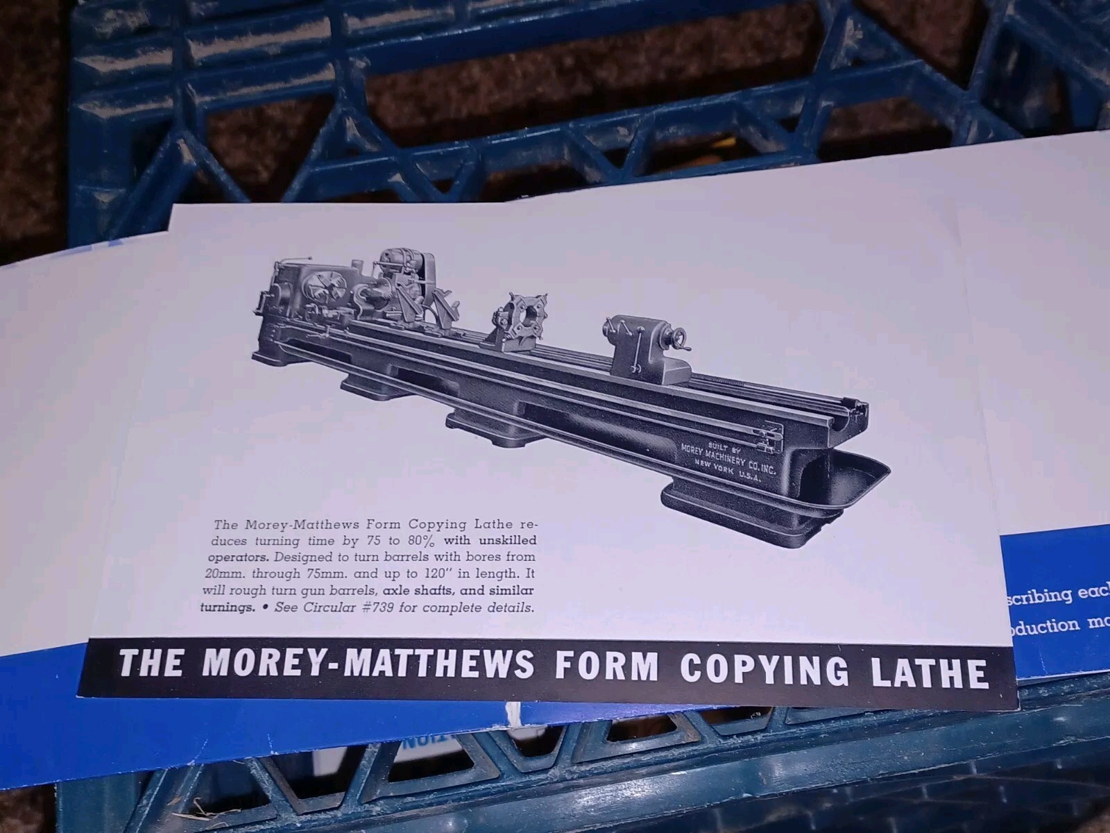 MOREY MACHINE TOOL CATALOG Turret Lathes Shapers Milling Drills SALES FLYER LOT
