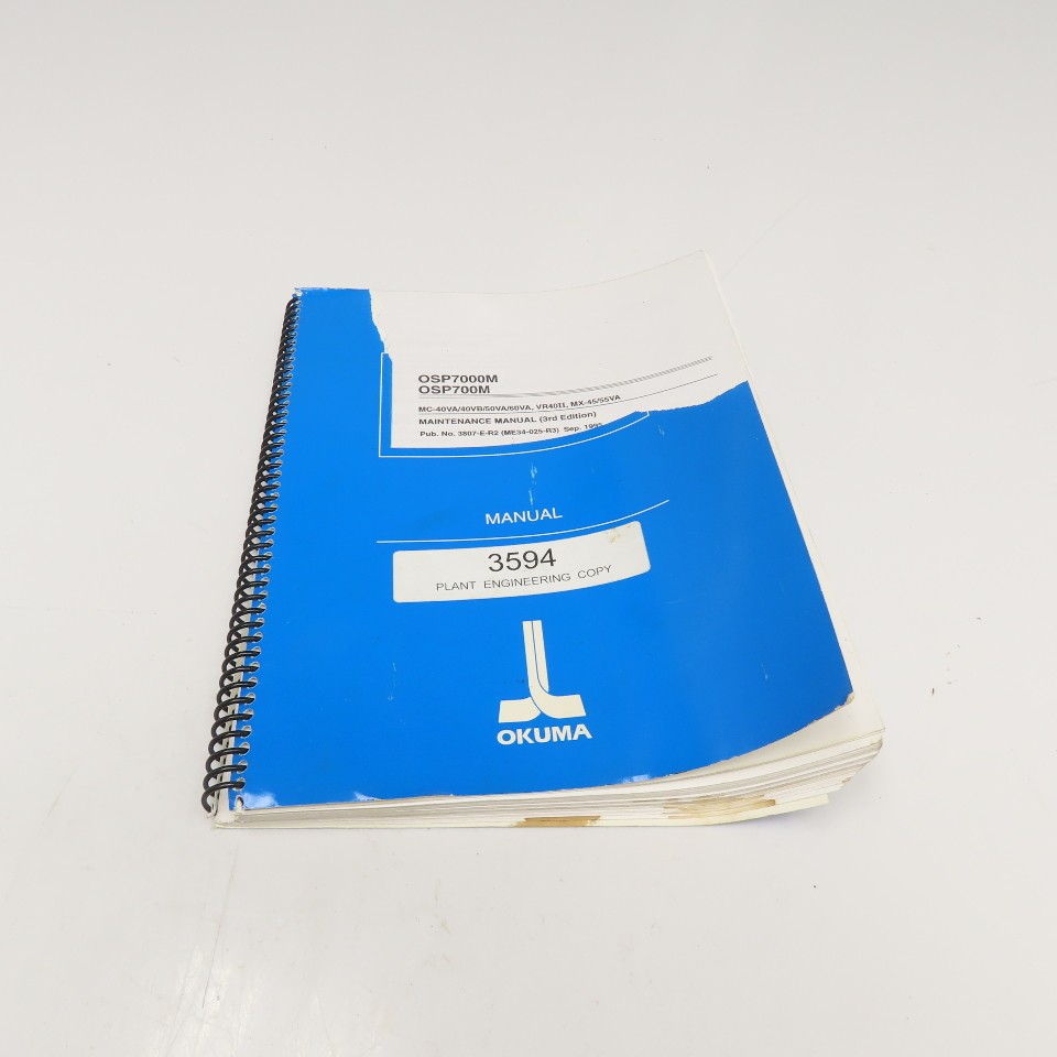 Okuma OSP7000M OSP700M 3807-E-R2 Maintenance Manual