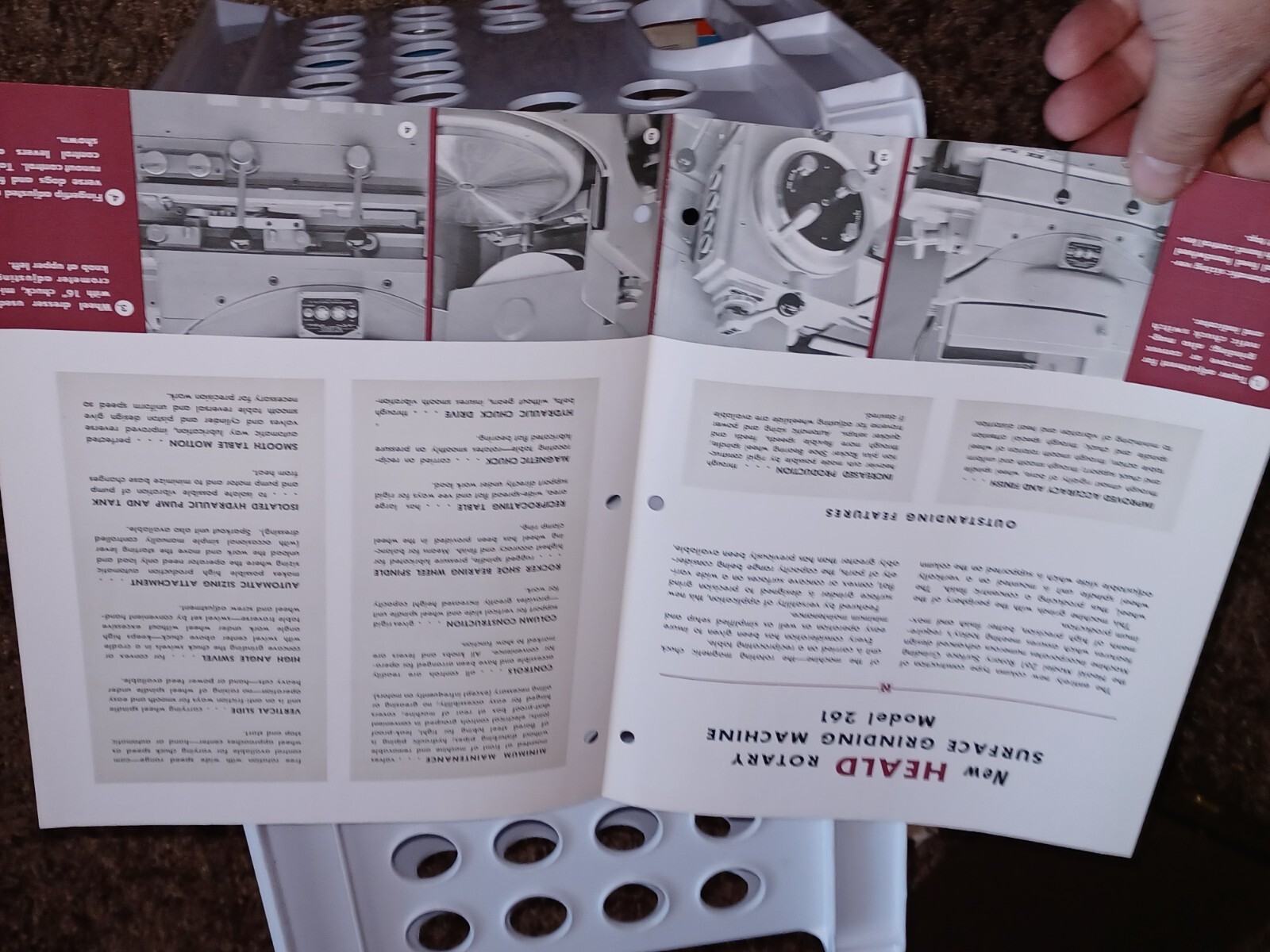 HEALD COMPANY Sales Catalog Bulletin MODEL 261 ROTARY SURFACE GRINDING MACHINE