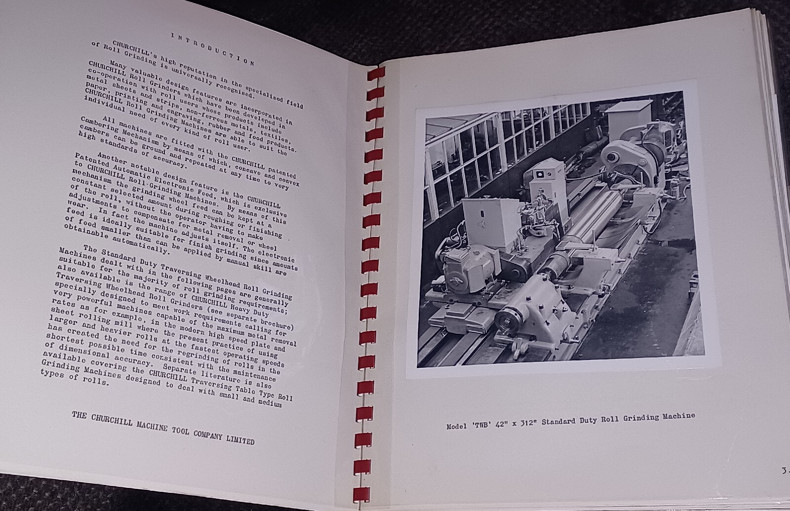 CHURCHILL ROLL GRINDER MACHINE WHEELHEAD MODEL TWA TWB TWR tool Book W Photos