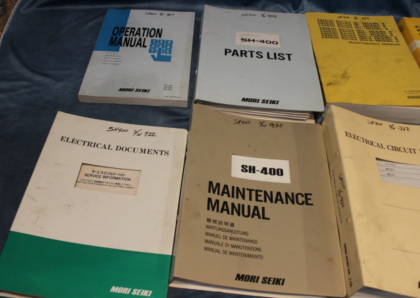 Mori Seiki SH-400 Manuals (Complete 9 Pc Set)