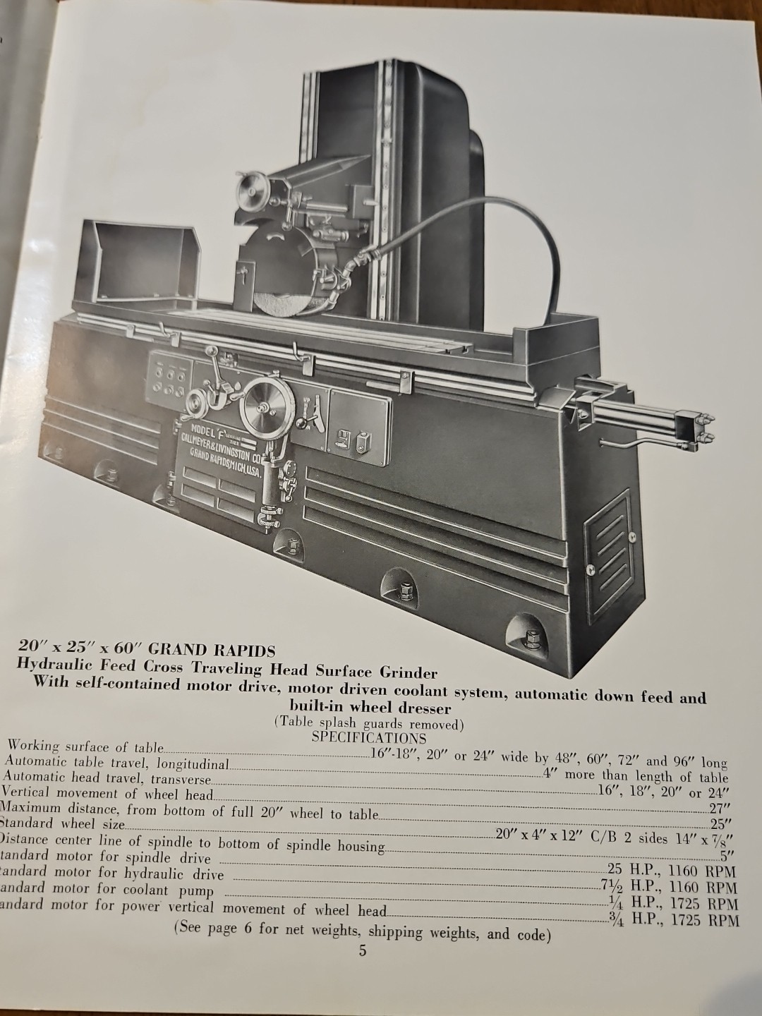 GRAND RAPIDS SURFACE GRINDERS MACHINE CATALOG GALLMEYER LIVINGSTON #4