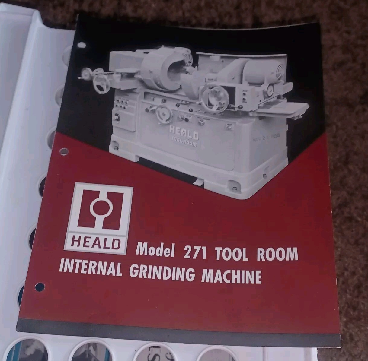 HEALD COMPANY Sales Catalog MODEL 271 Tool Room Internal GRINDING MACHINE Vtg
