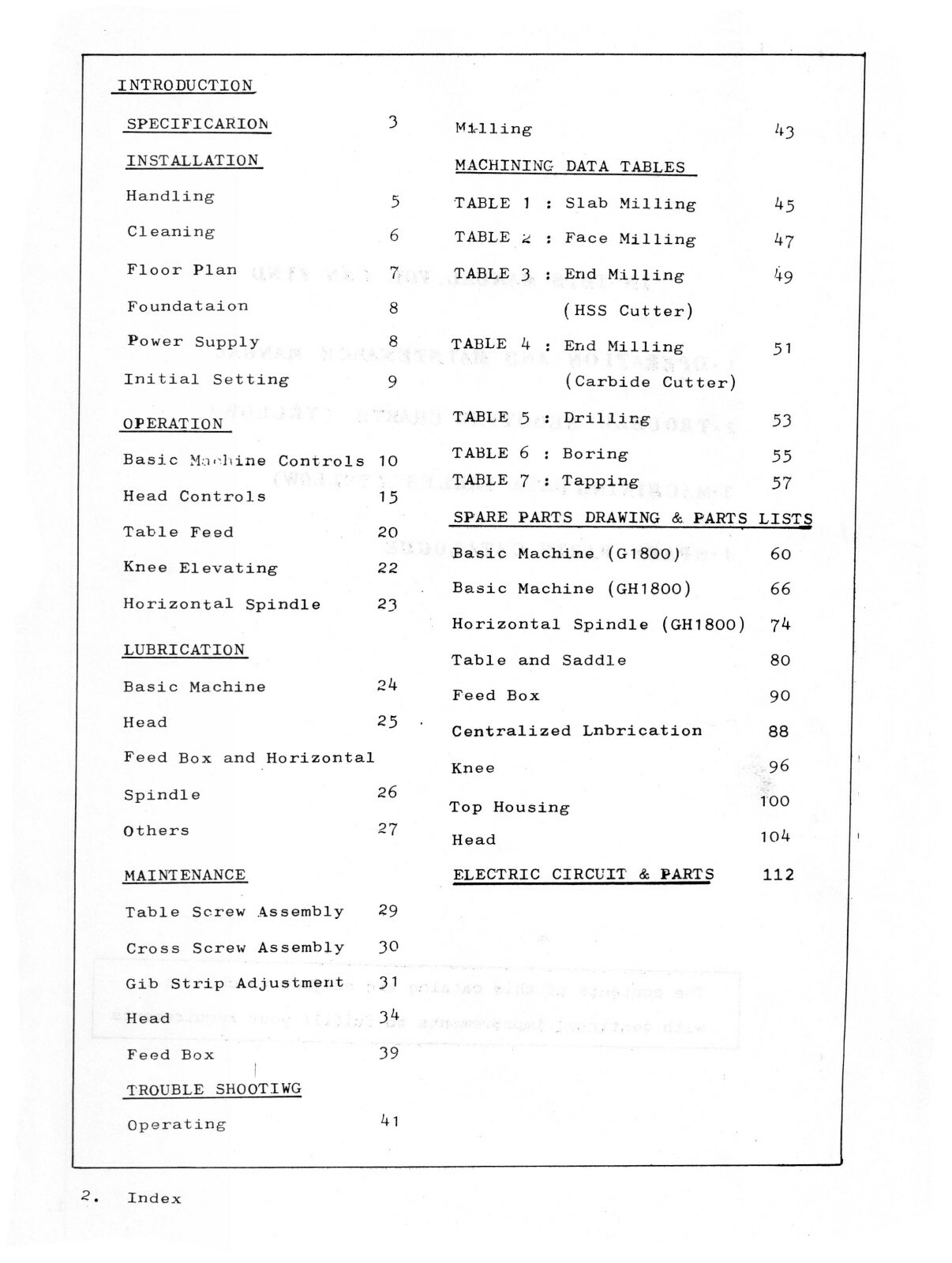 Jet HVM-2 Milling Machine Operators, Maintenance, & Parts List Manual #1722