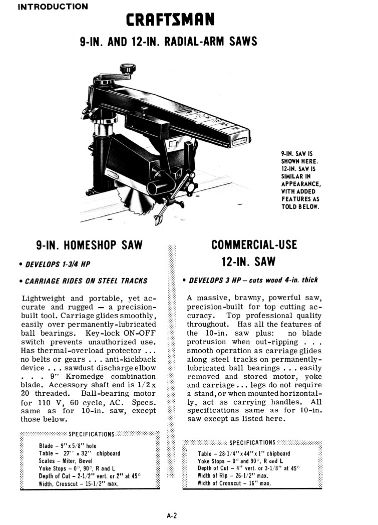 CRAFTSMAN KNOW-HOW Book on Radial Arm Saws Owners Operators Manual 1355