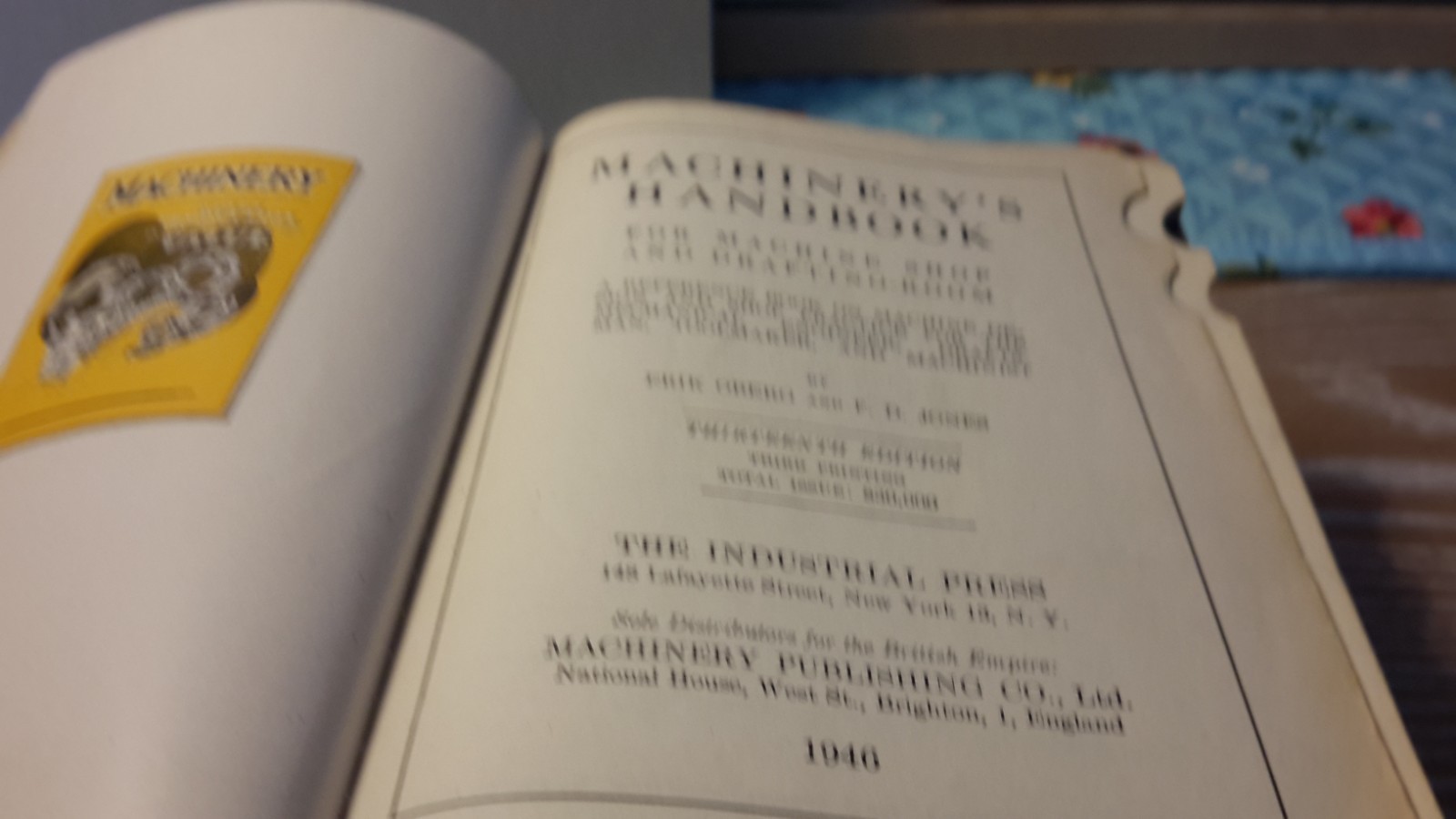 1946 Machinery’s Handbook 13th Edition (3rd printing)