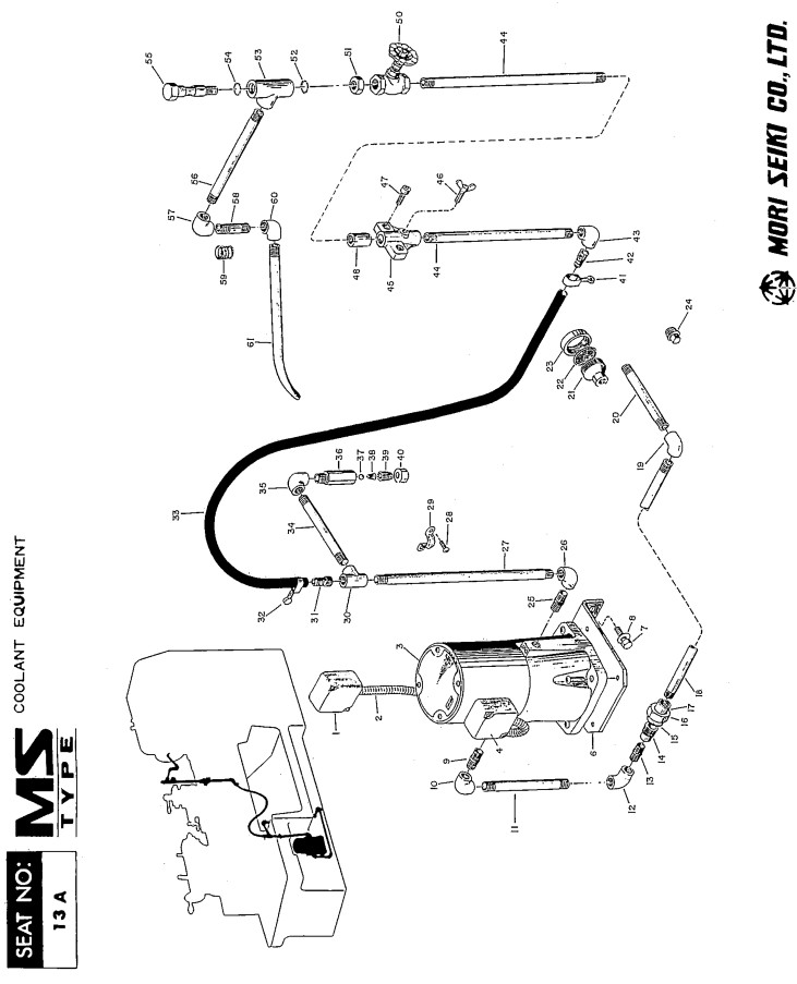 Mori Seiki MS 17″ Metal Lathe Service Parts Manual 750 850 1000 1250 1500 1405