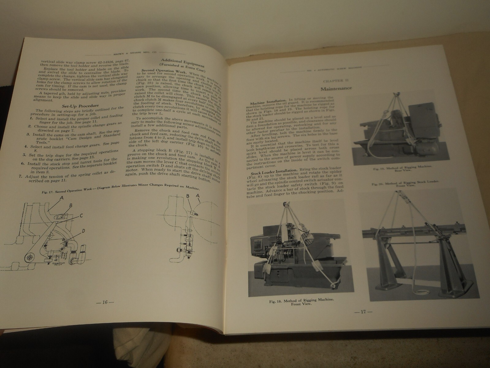No. 4 BROWN & SHARPE Automatic Screw Machine Operation Maintenance Repair Parts