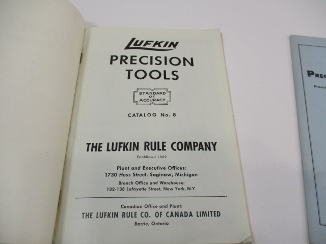 1959 LUFKIN Precision Tools Catalog # 8 & Price List, Van’s Hardware, EC