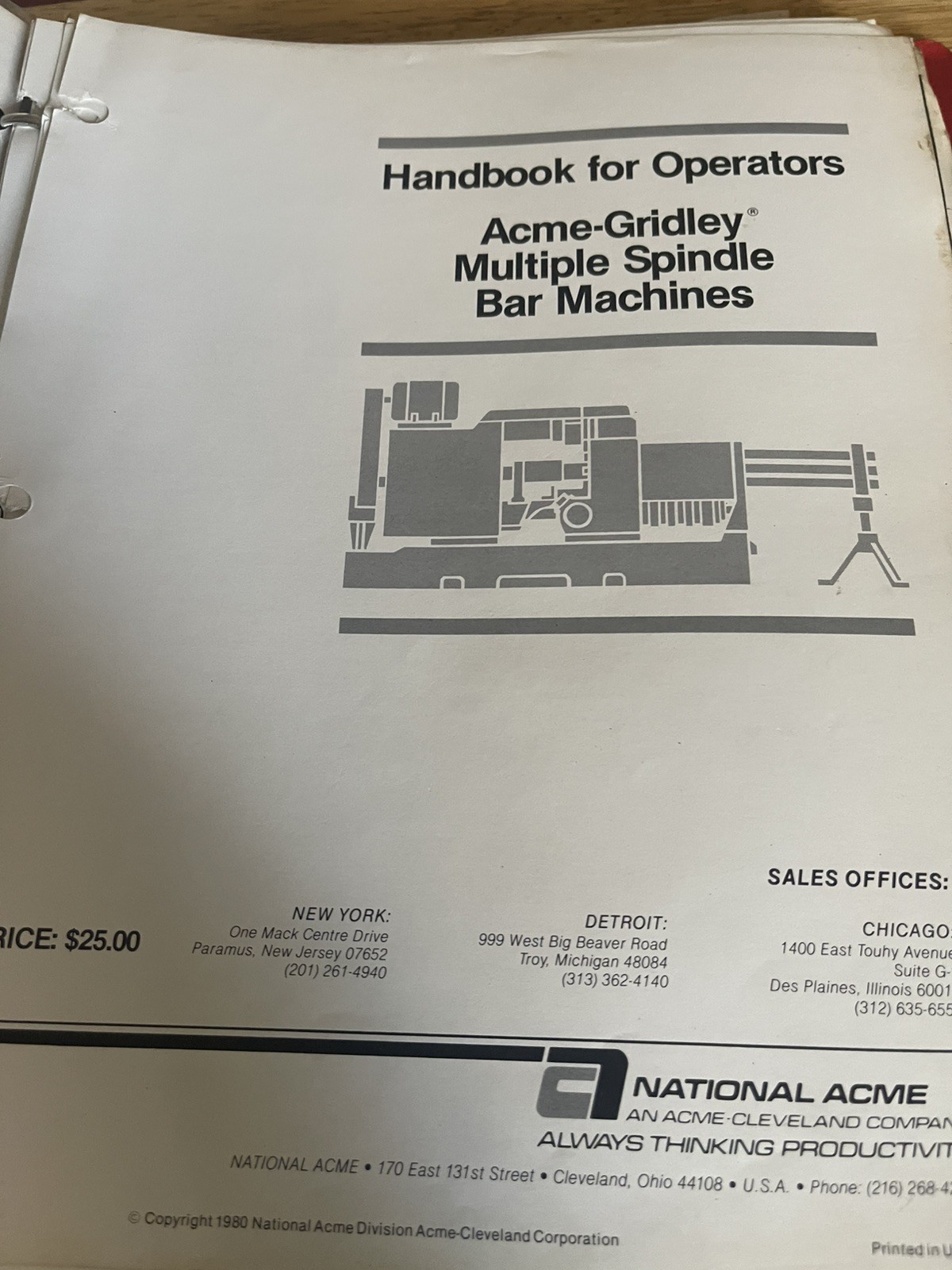 Acme-Gridley Handbook for Operators of Multiple Spindle Bar Machines