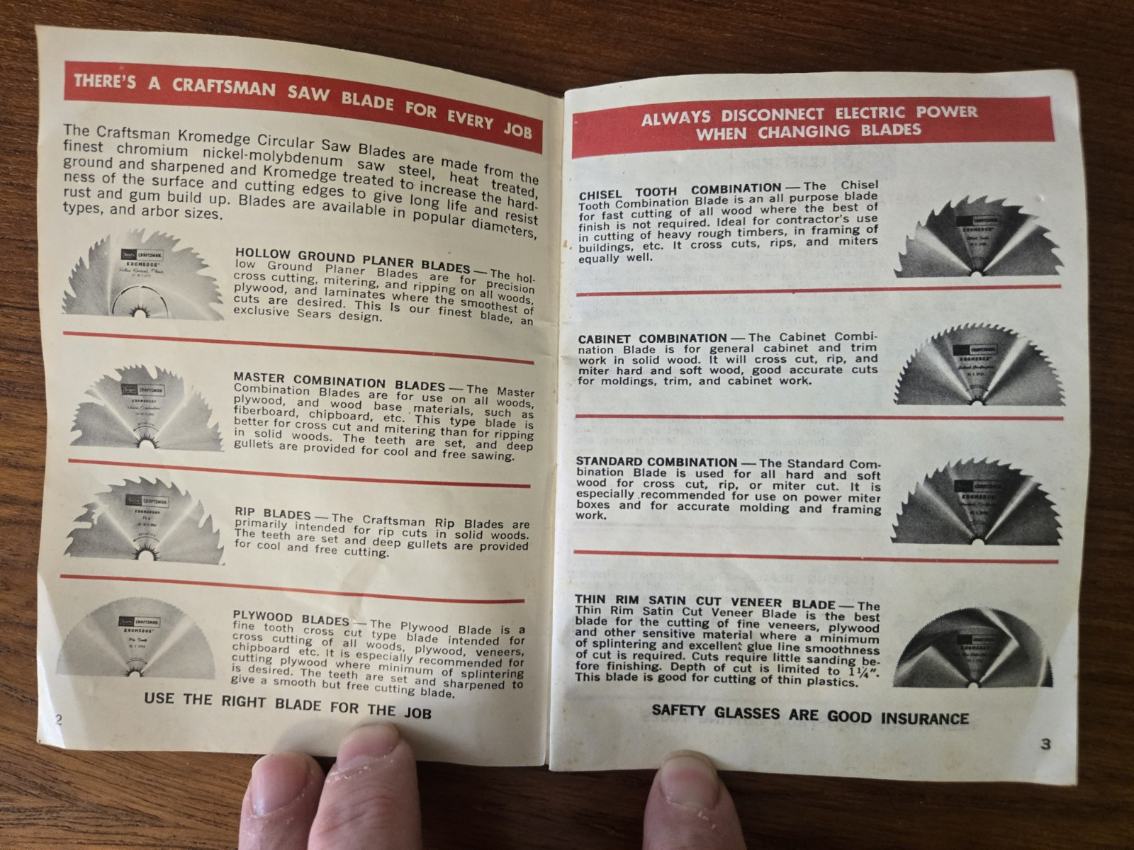 1975 Sears Craftsman Circular Saw Blades Power Tool Accessories Handbook Booklet