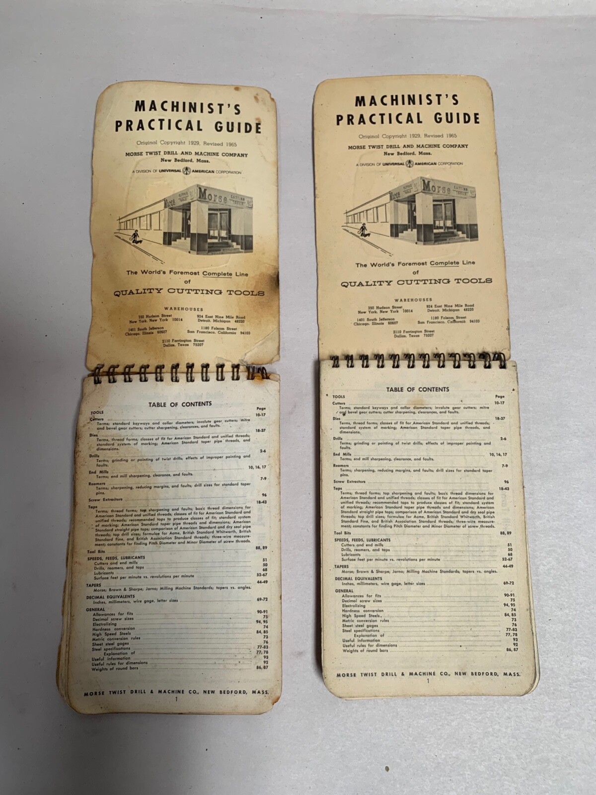 Lot “2” Vtg Morse Machinist’s Practical Guide Twist Drill & Machine Booklet (A4)