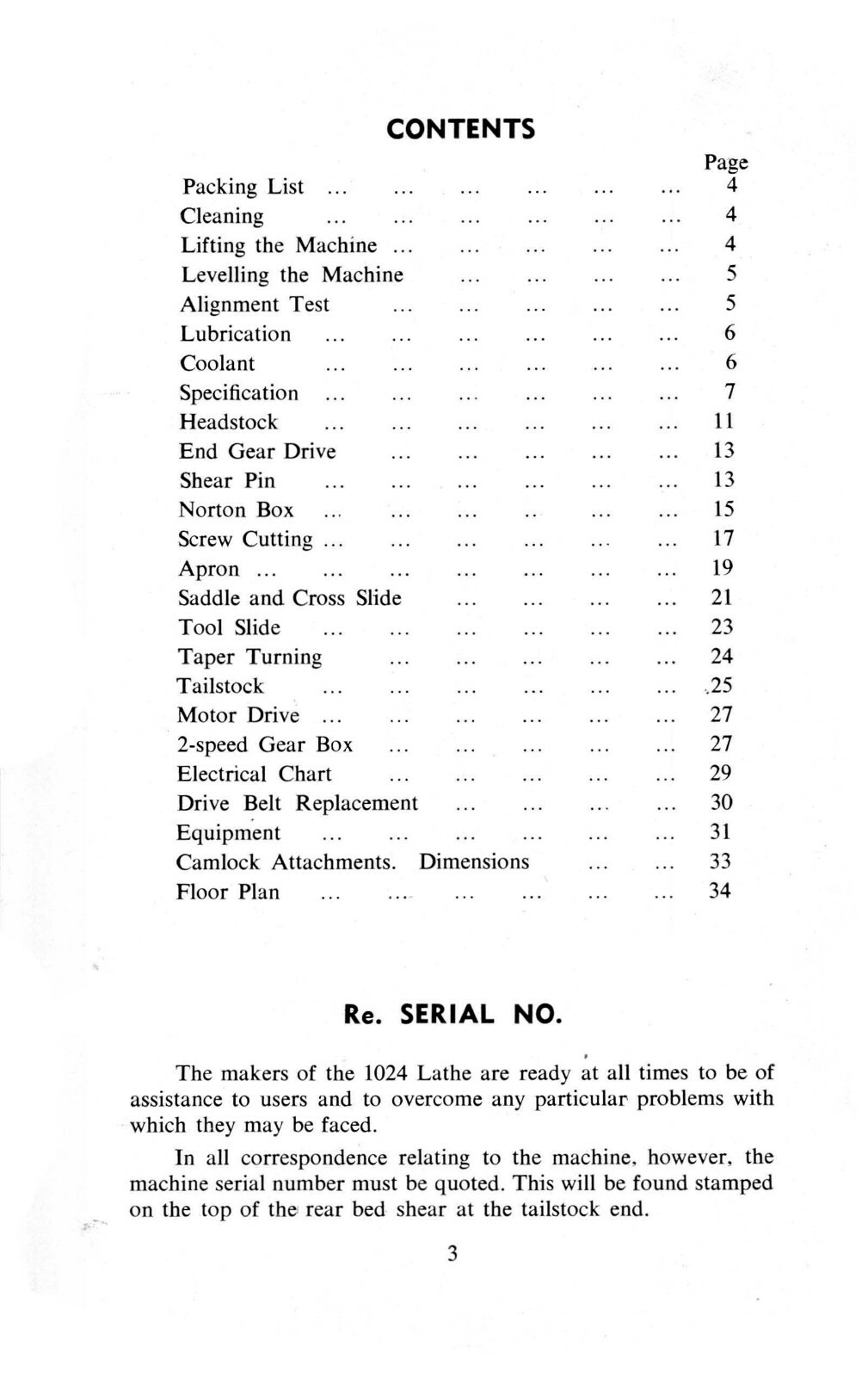 Smart & Brown Model 1024 Lathe Operating & Maintenance Instruction Manual #1357