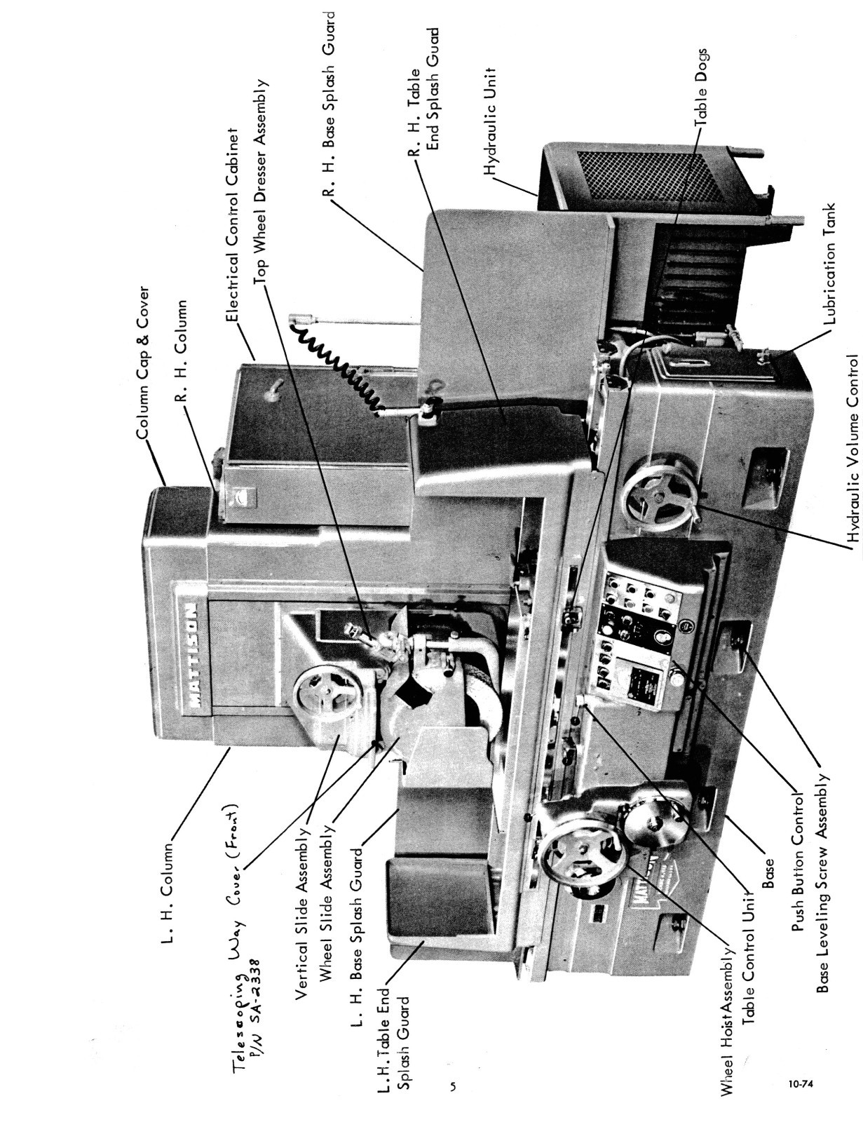 Mattison Horizontal Surface Grinders Parts Manual # 497