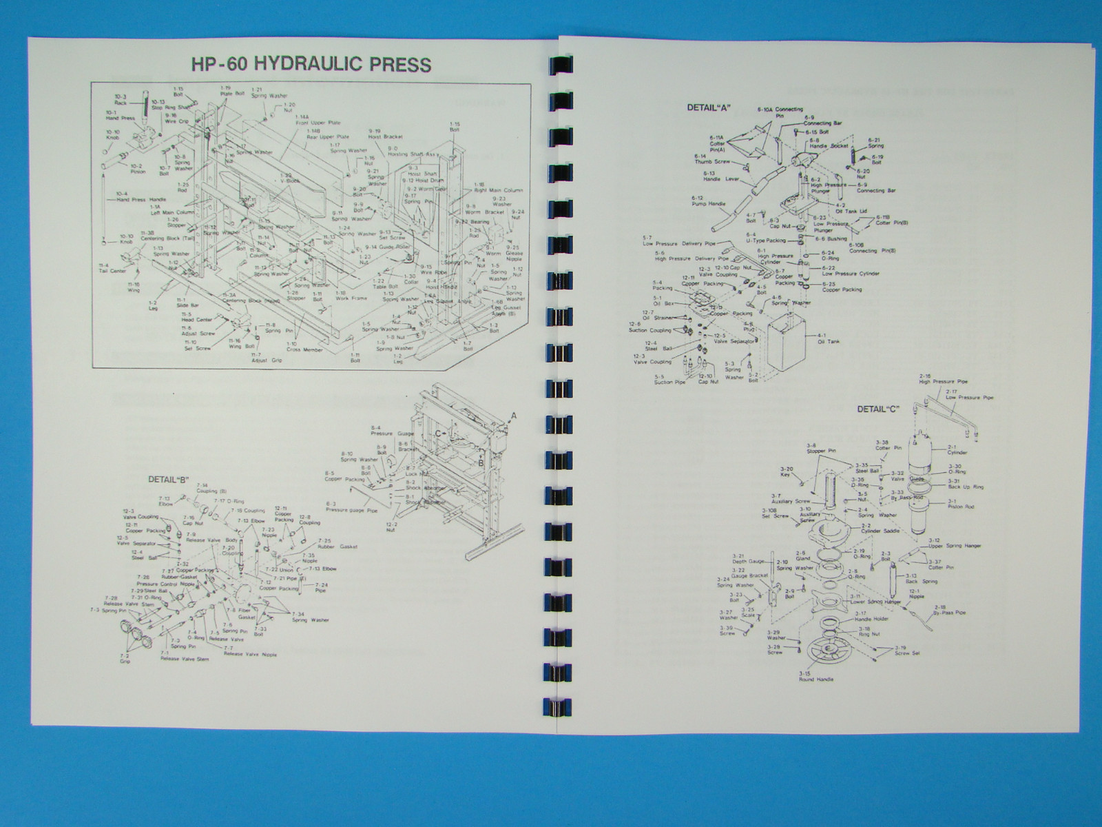 Jet HP-60 Hydraulic Press Parts List Manual *219