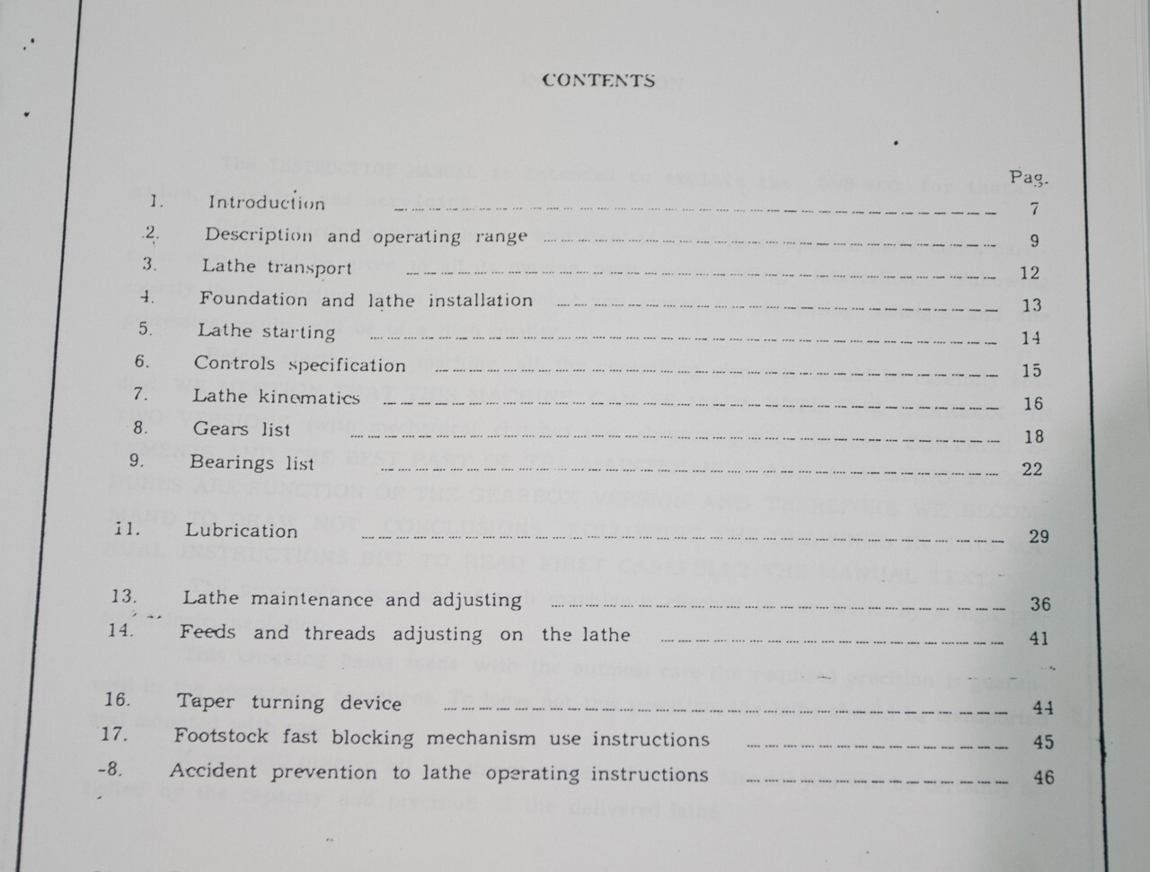 Summit 16″ , Lathe Instructions Parts and Electrical Manual Year (1978) Page109
