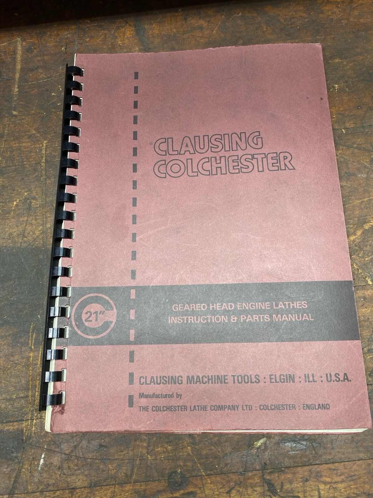 Clausing Colchester 21” Geared Head Lathes Instruction Parts Manual