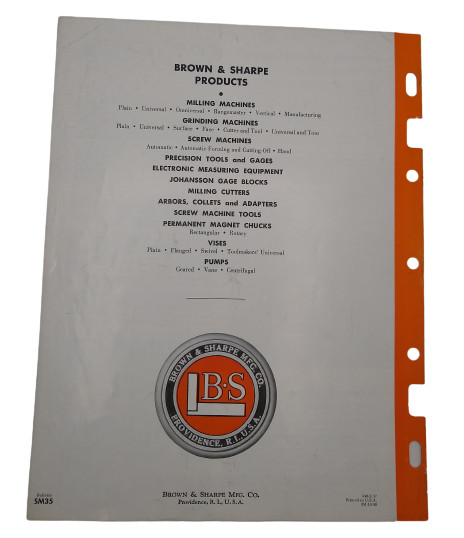 Brown & Sharpe – Hand Screw Machine Manual No.2