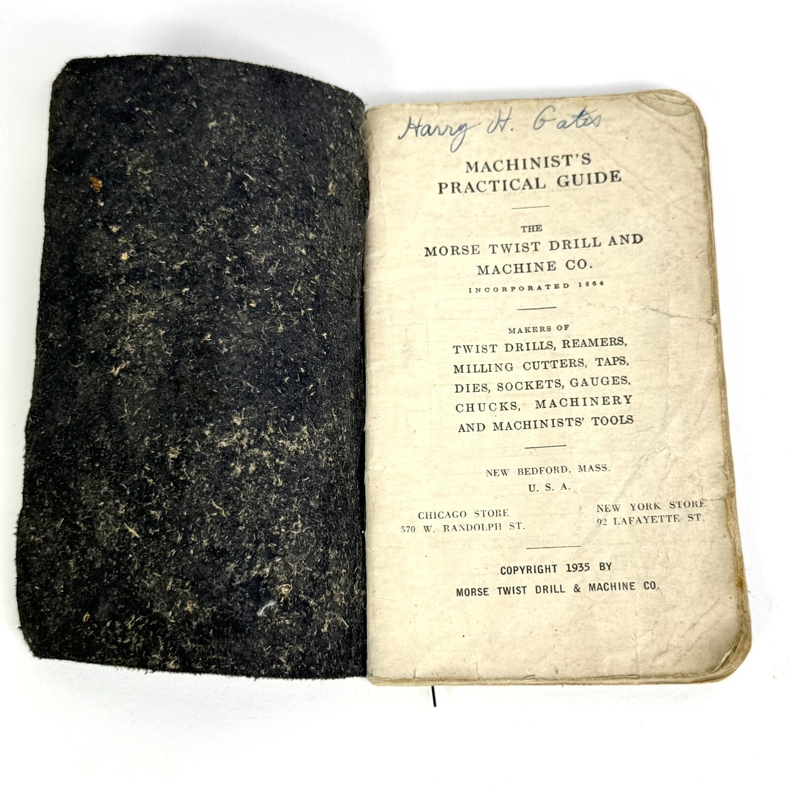 Machinist Practical Guide Morse Twist Drill & Machine Co 1935 Leather Cover