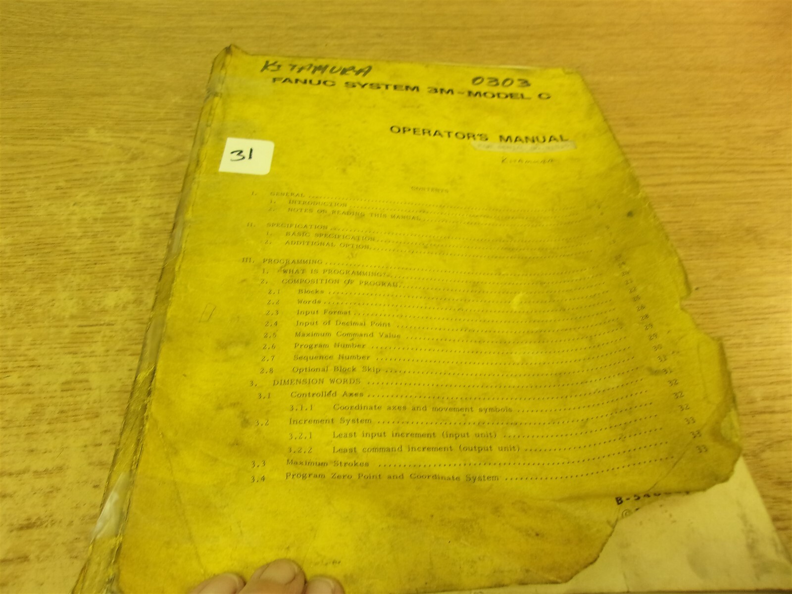 Fanuc 3M Model C Operator’s Manual B-54004E “31” *FREE SHIPPING*