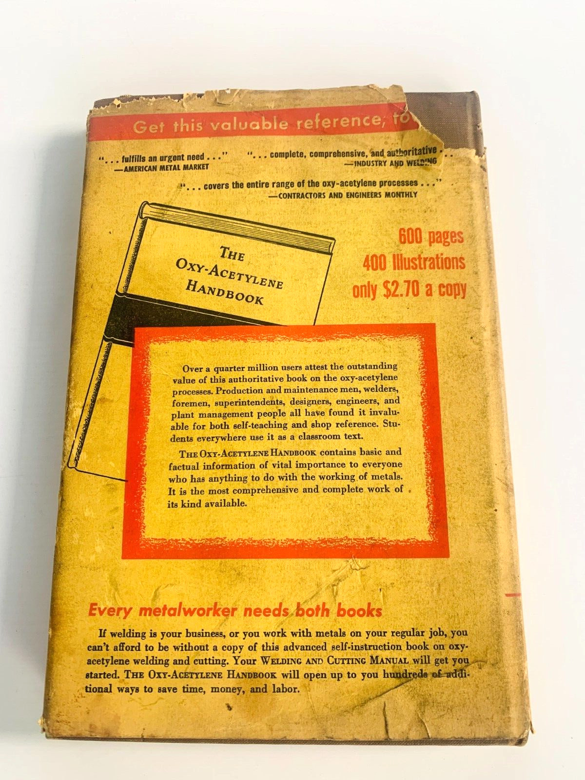 LINDE WELDING AND CUTTING MANUAL book 1957 Operations Metal Fabrication VINTAGE