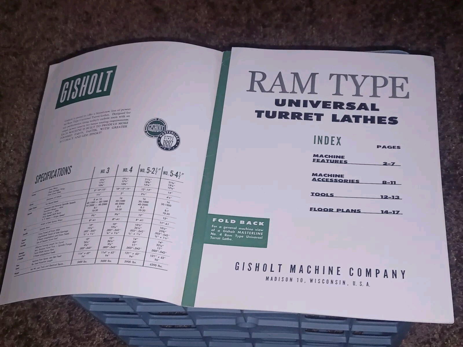Gisholt Machine Company CATALOG BOOK Masterline Ram Type Universal Turret Lathes