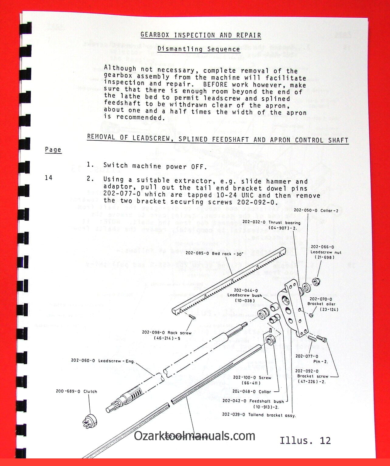 CLAUSING Colchester 11″ 8000 Series Metal Lathe SERVICE & REPAIR Manual 1060