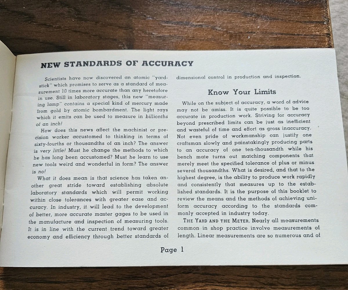L. S. Starrett The Tools and Rules for Precision Measuring Handbook 1953