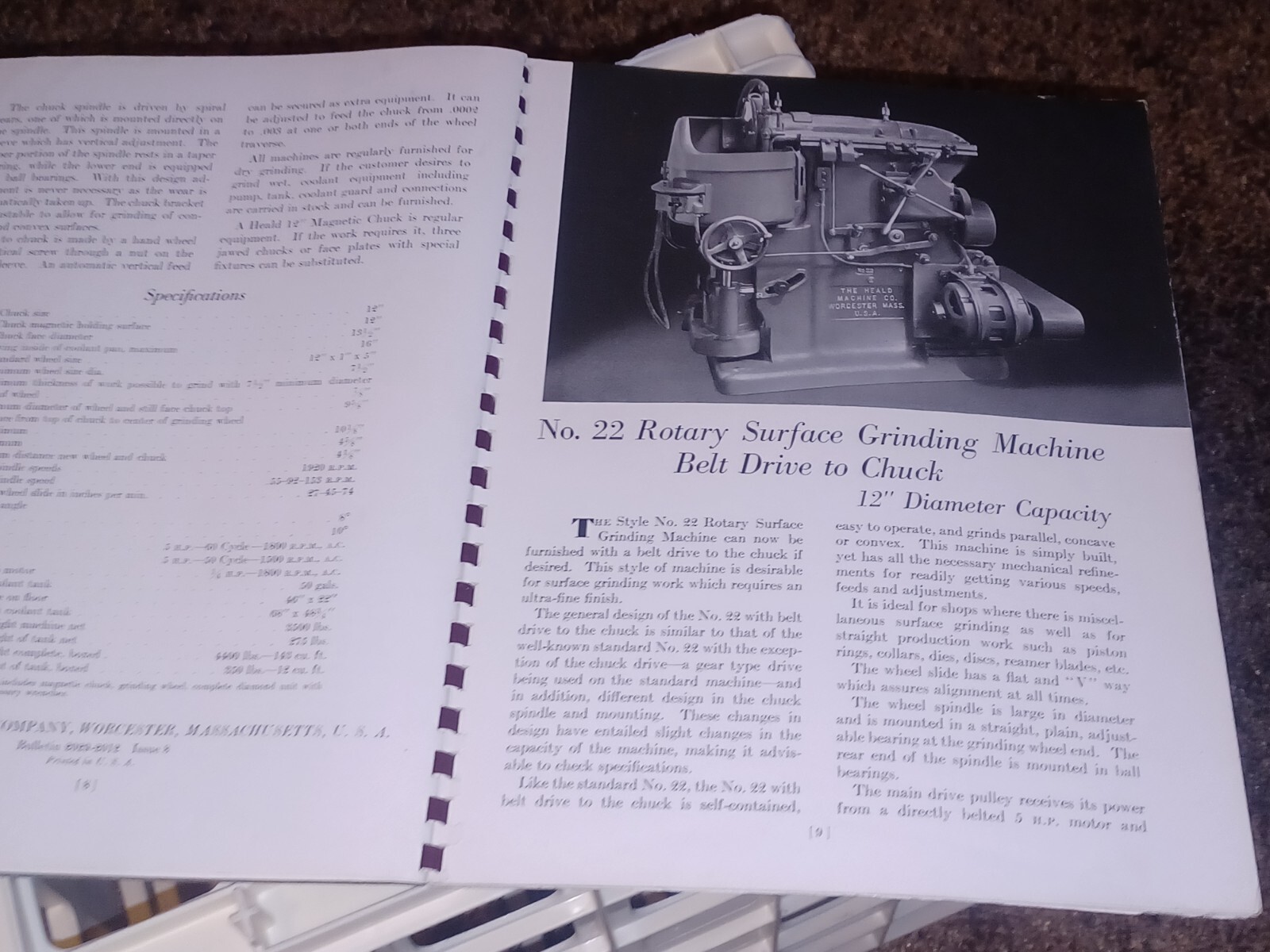 HEALD COMPANY Precision GRINDING BORING Borizing MACHINES CATALOG BOOK Issue 12