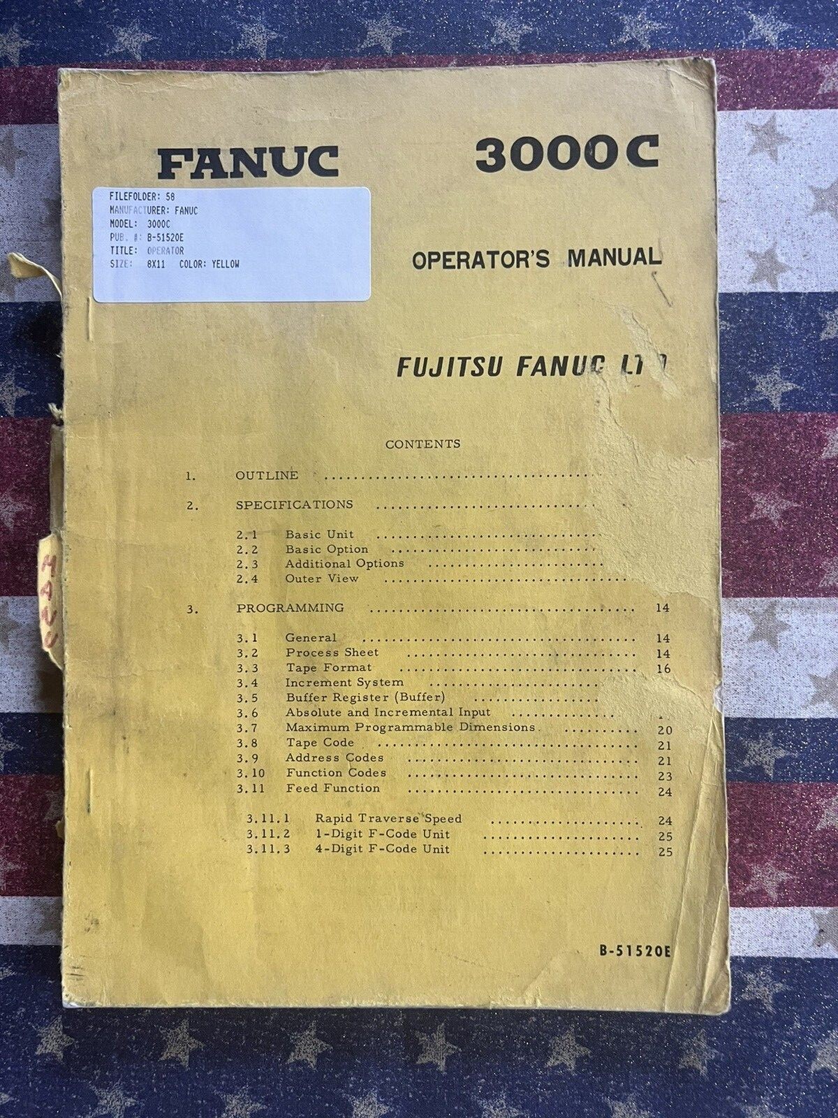 Fanuc 3000C Operator’s Manual B-51520E B-51520E