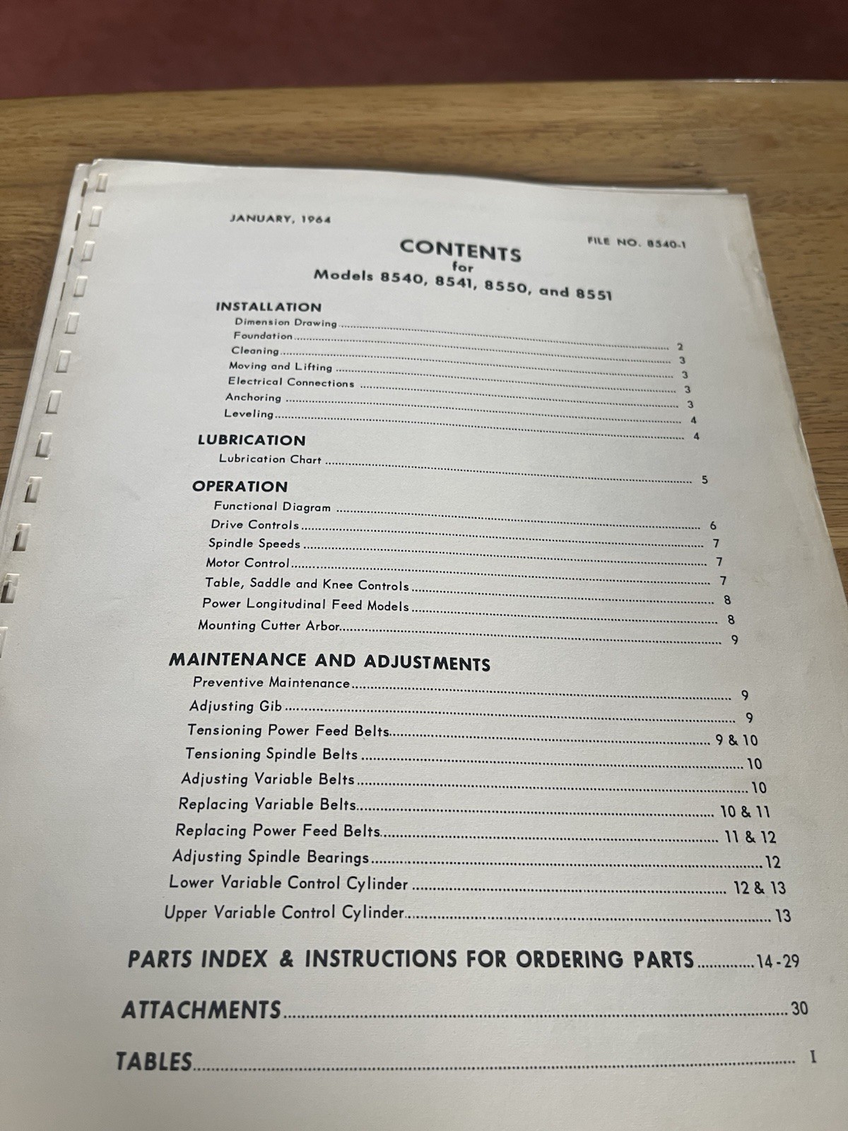 Clausing Horizontal Milling Machines operating Instructions