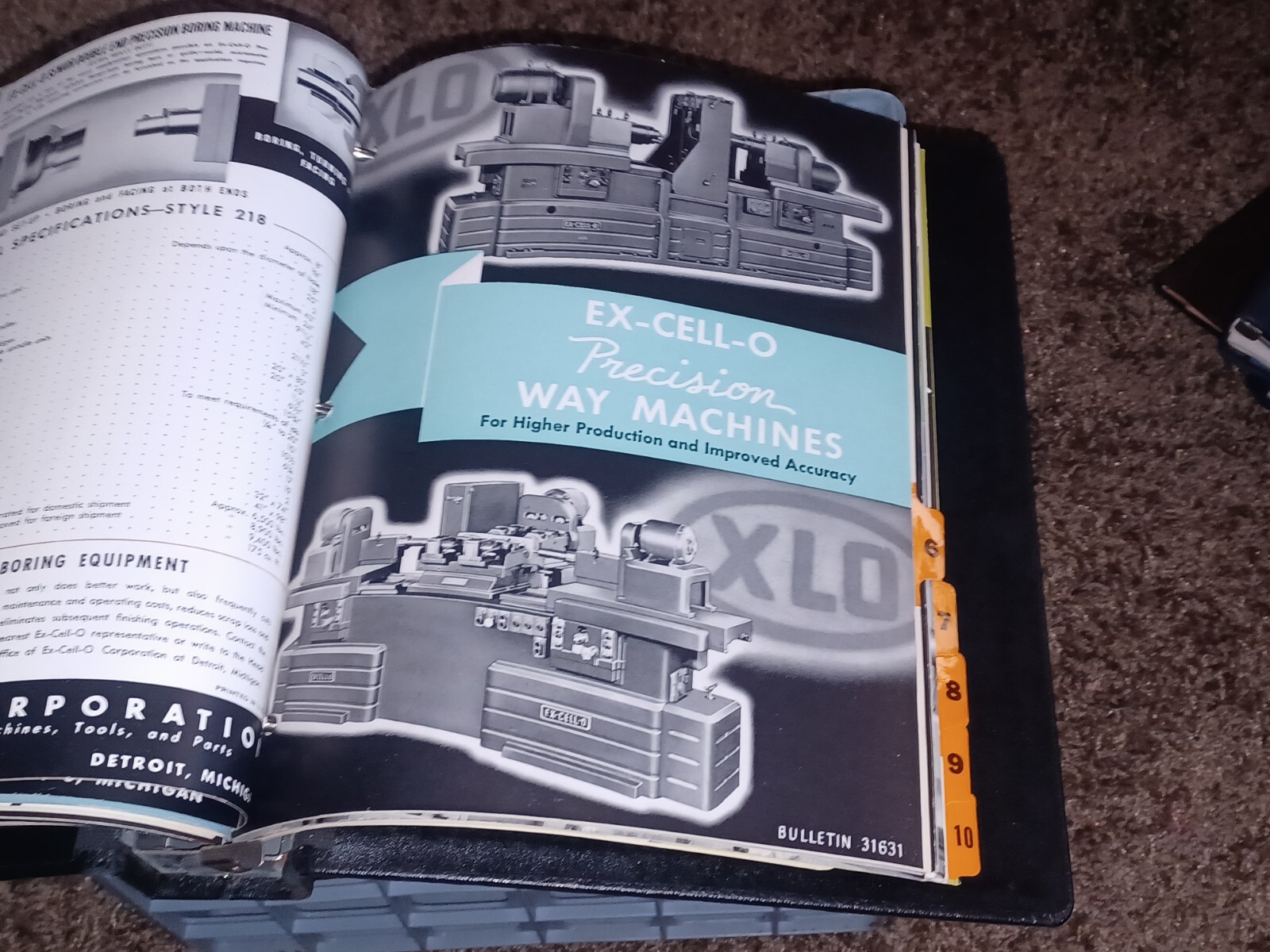 Ex-Cell-O Corporation MACHINE TOOLS Sales Binder Catalog Lot XLO Boring Grinders