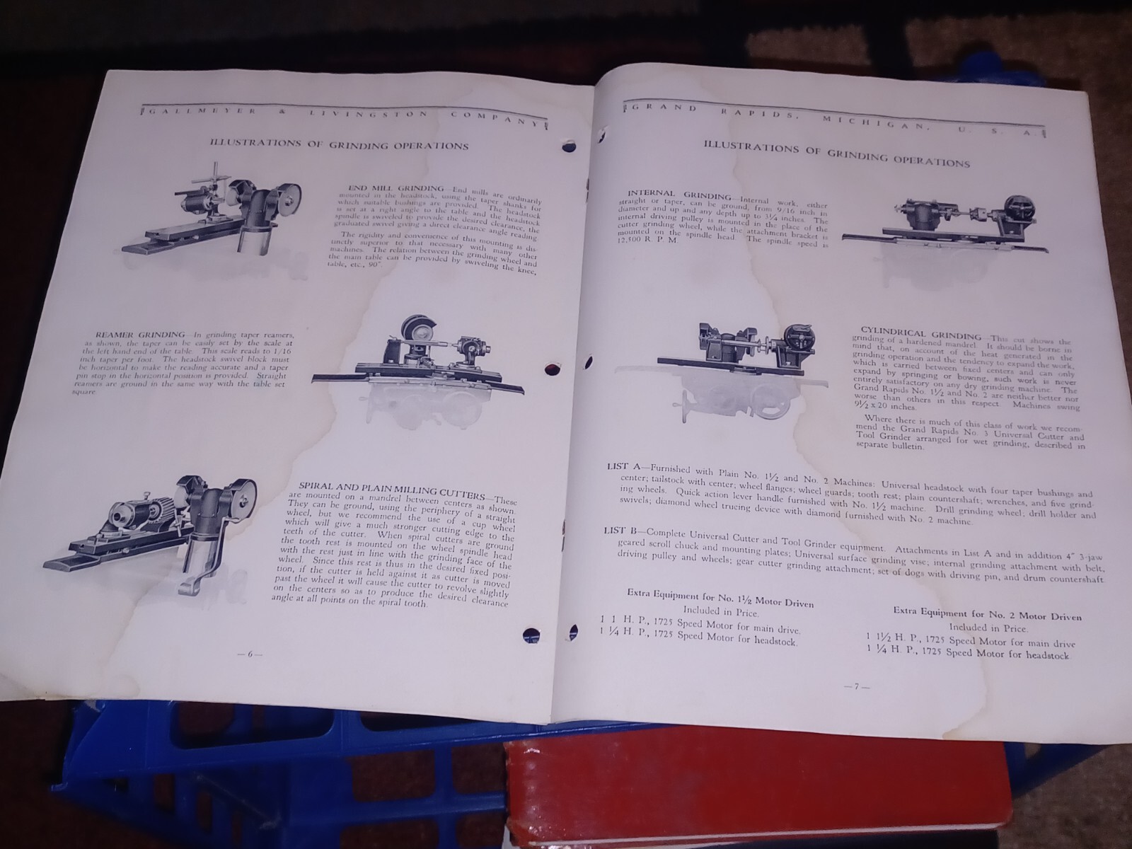 GALLMEYER & LIVINGSTON GRAND RAPIDS Universal Cutters Tool Grinders CATALOG BOOK