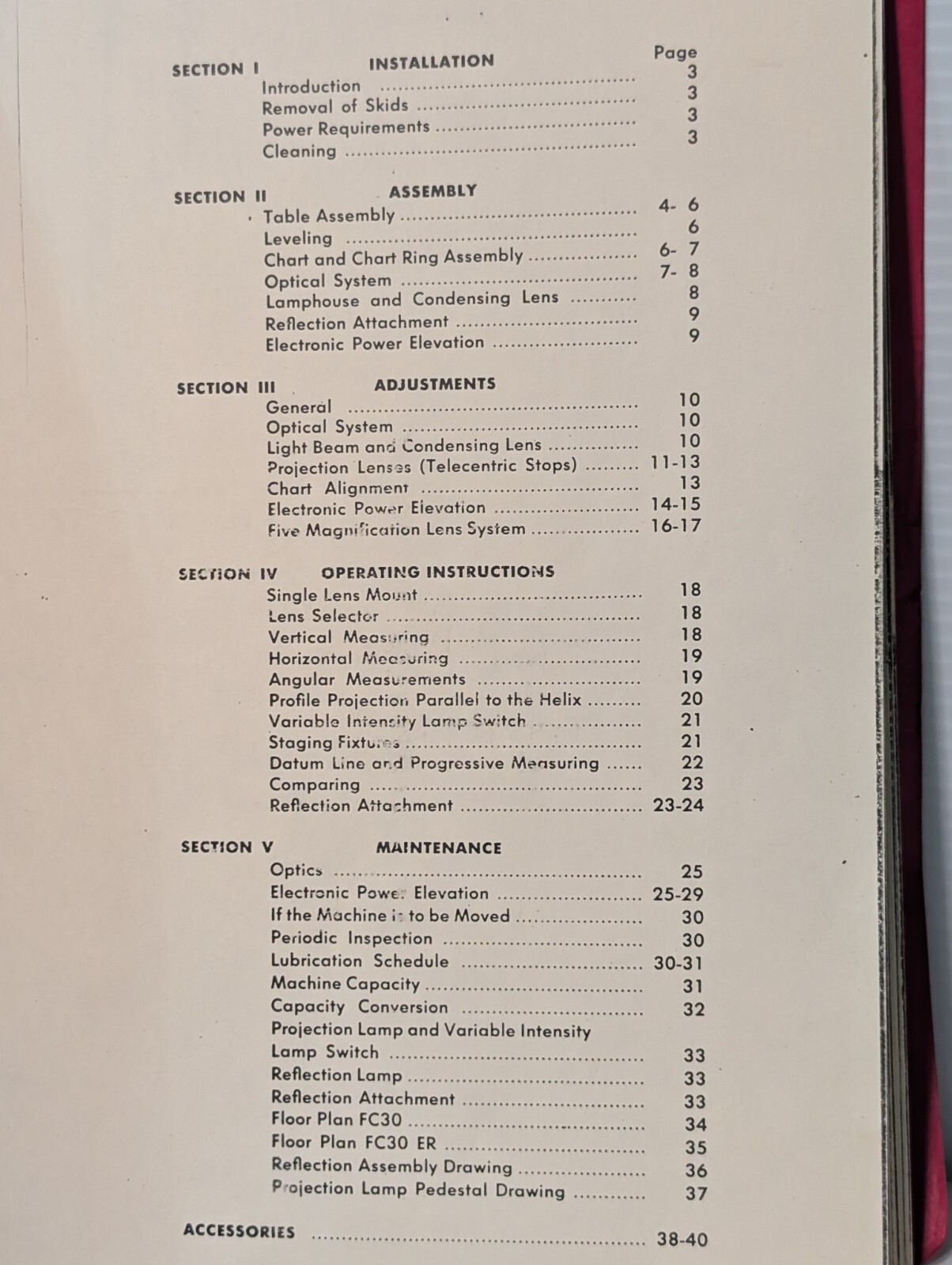 Jones & Lamson 6206-2M Operator’s Manual for Comparator Model FC-30 FC-30 ER