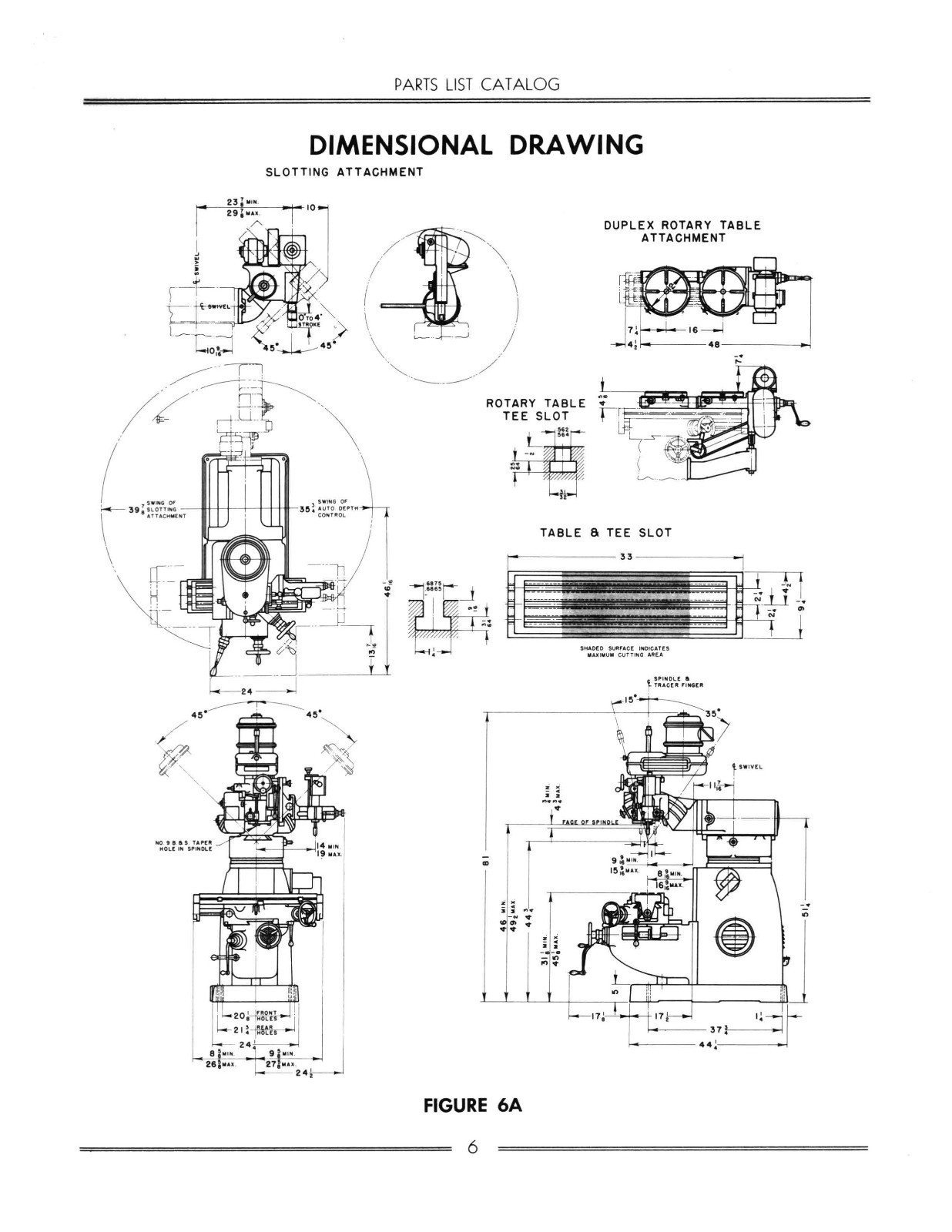 Cincinnati No. 8″x 18″ Tool & Die Milling Machine Model OM Parts List *735