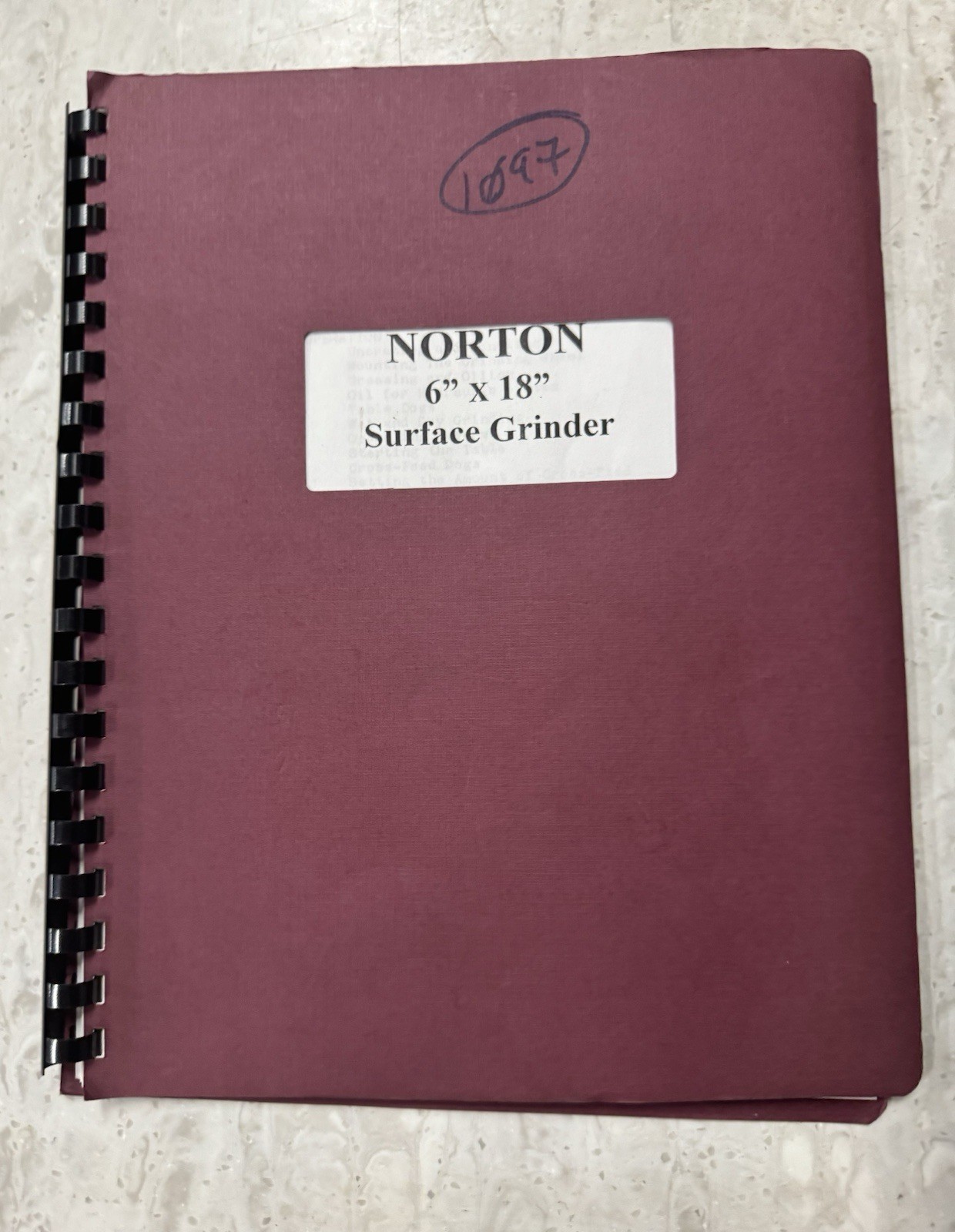 Norton Surface Grinder Instruction And Parts Manual 6” x 18”