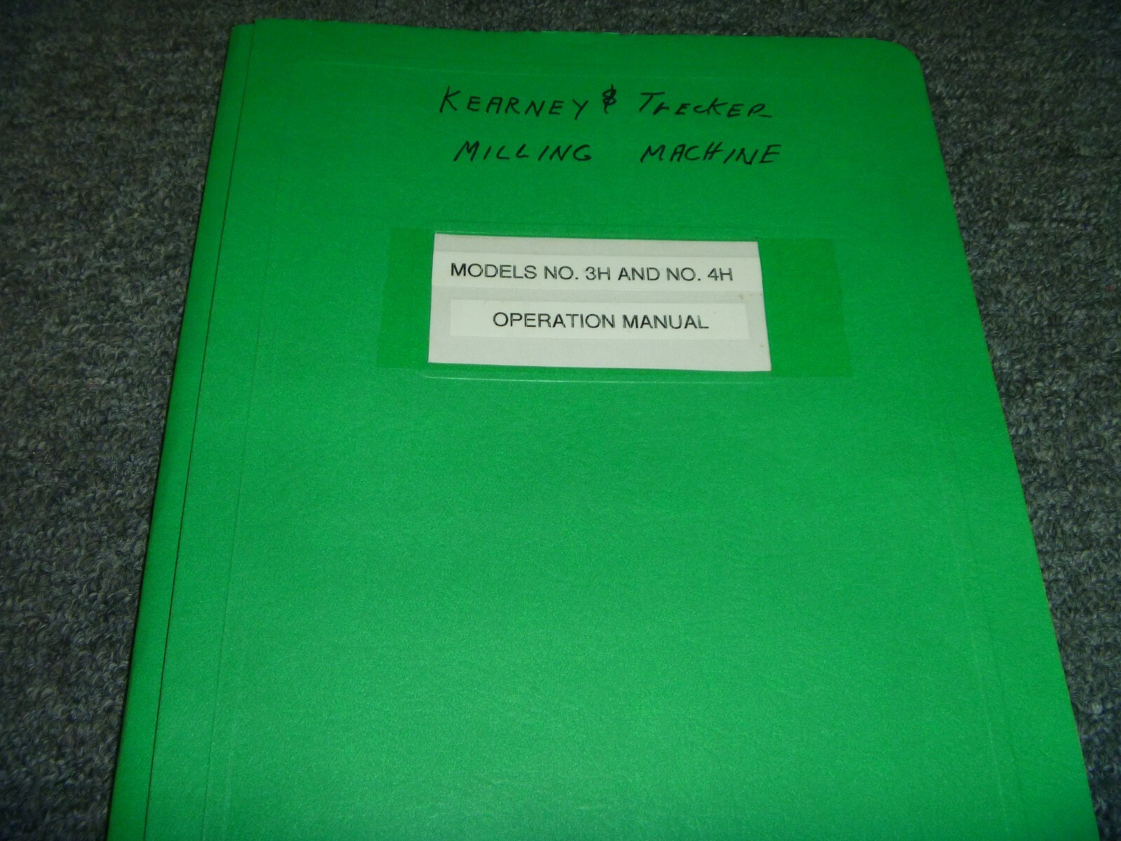 Kearney & Trecker 3H & 4H Milling Machine Owner Operator Manual Pub No. 83