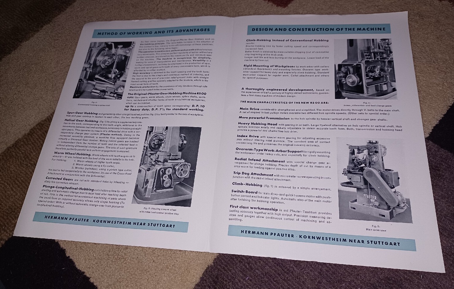 HERMANN PFAUTER WORKS RS00 Gear Hobbing Machine ADVERTISING FLYER BOOKLET PROMO