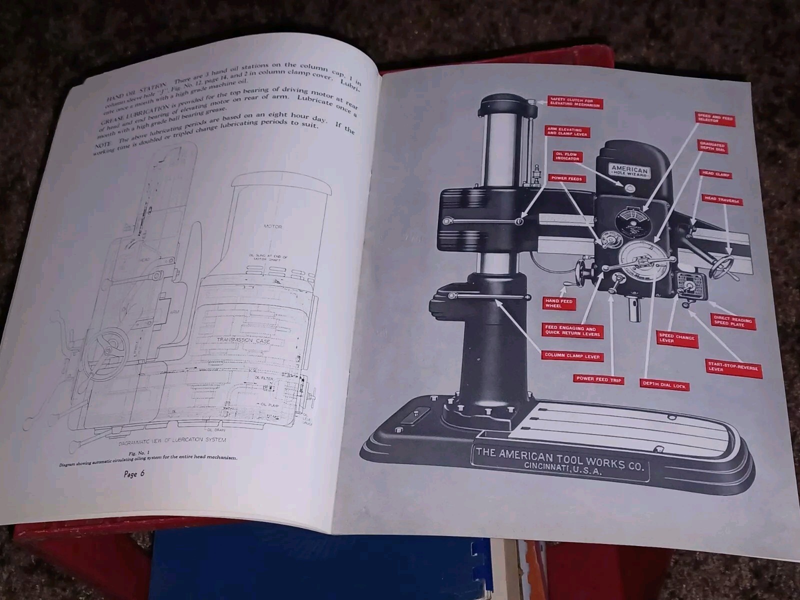 AMERICAN HOLE WIZARD Tool Works BULLETIN 330 Instruction Book LATHE RADIAL DRILL