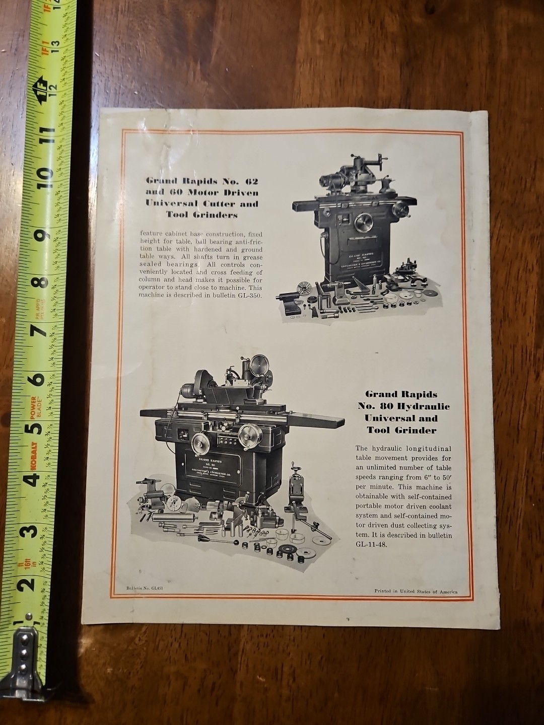 GRAND RAPIDS SURFACE GRINDERS MACHINE CATALOG GALLMEYER LIVINGSTON #4