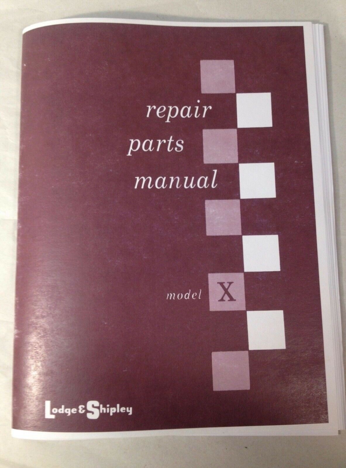 Lodge & Shipley Model X Lathe Instruction Book & Repair & Parts Manual