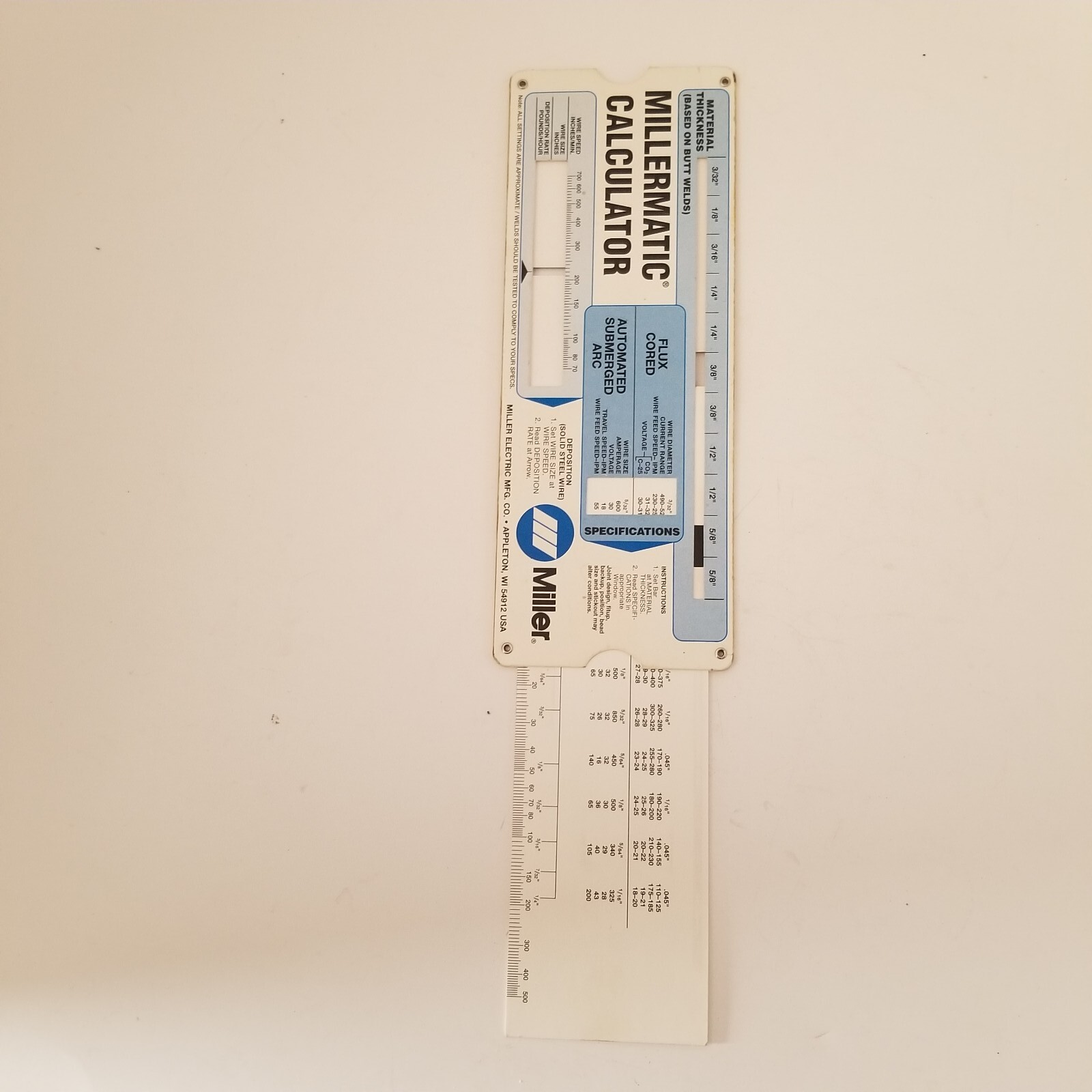 Millermatic Calculator Gas Metal-Arc MIG Welding, Amps, Volts, Gas