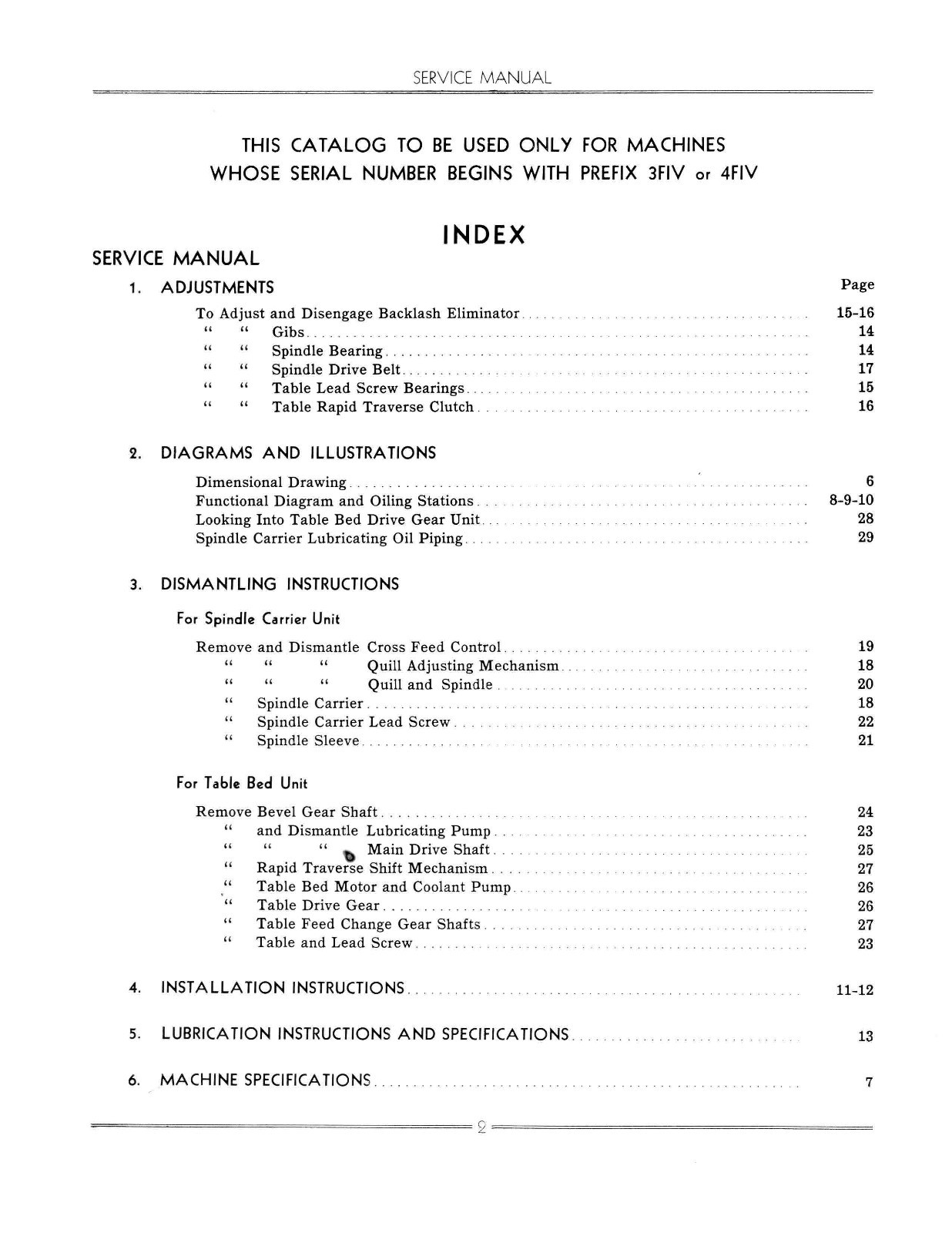 Cincinnati Milling Machine # 0-8 Models EA & OT Service Manual Parts List *823